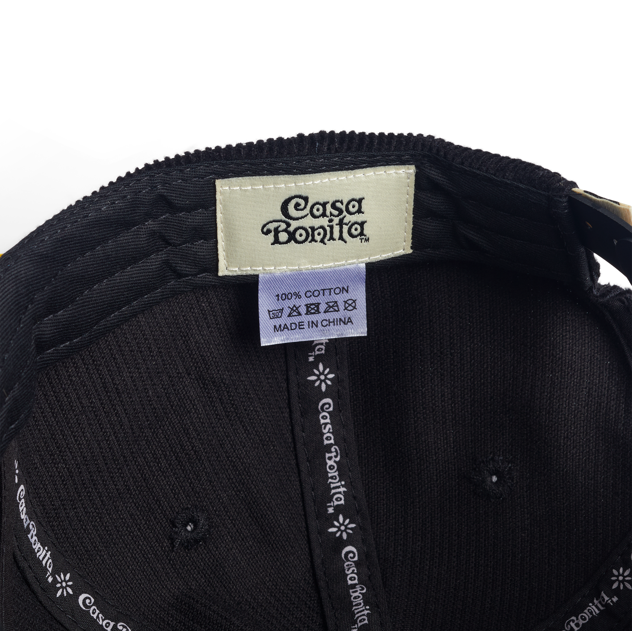 Casa Bonita Black Corduroy Sunset Tower Flat Brim Hat