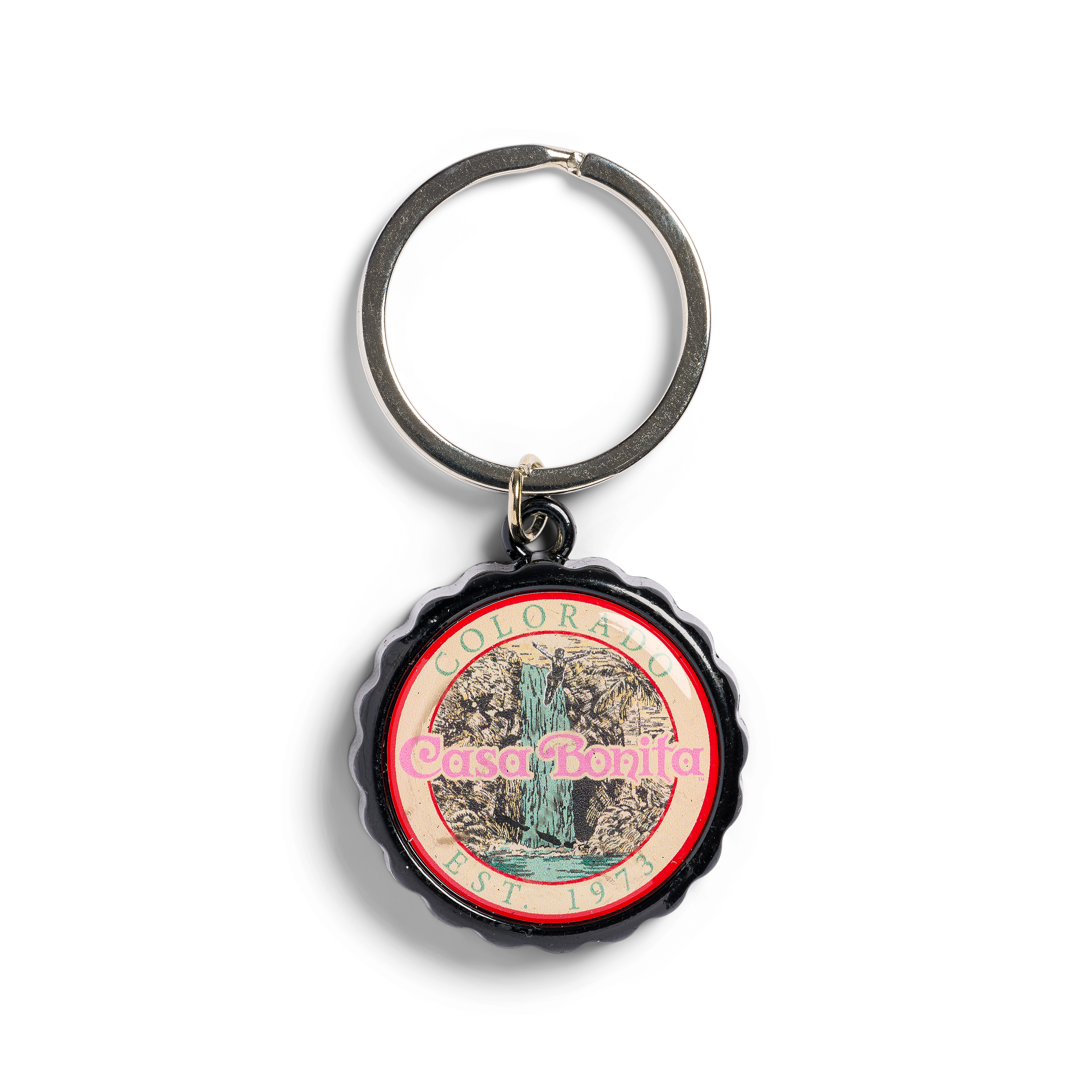 Casa Bonita Vintage Waterfall Bottle Opener Keychain