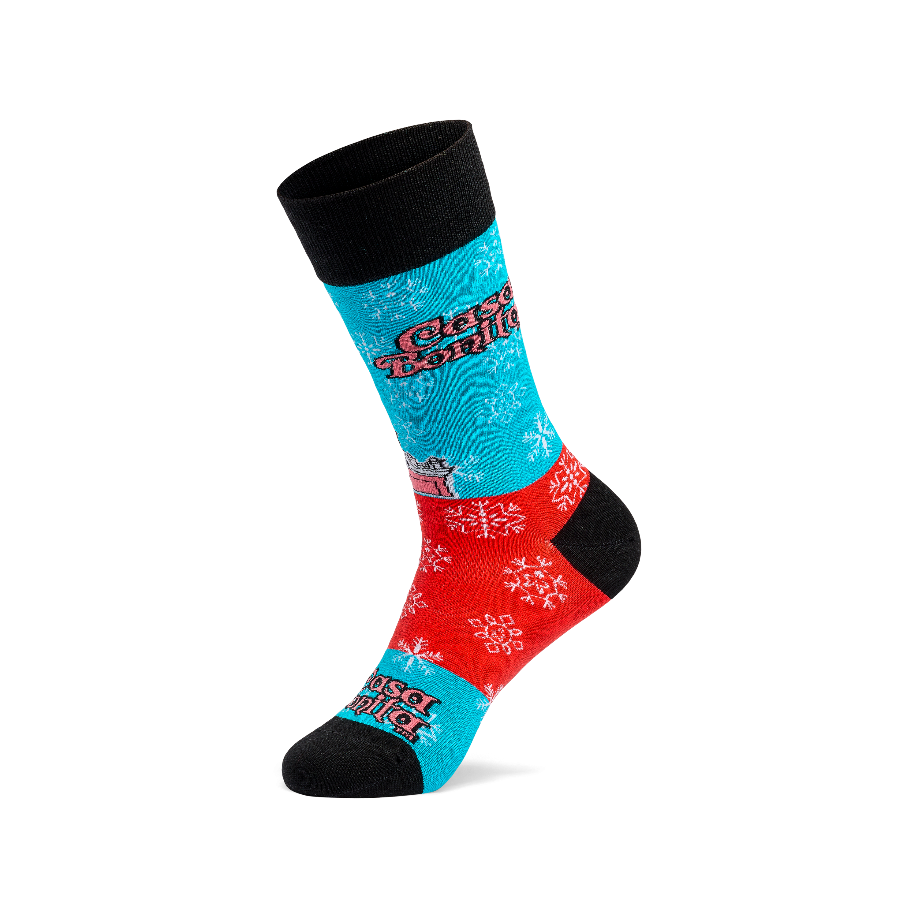 Casa Bonita Snowy Tower Ugly Christmas Sweater Socks