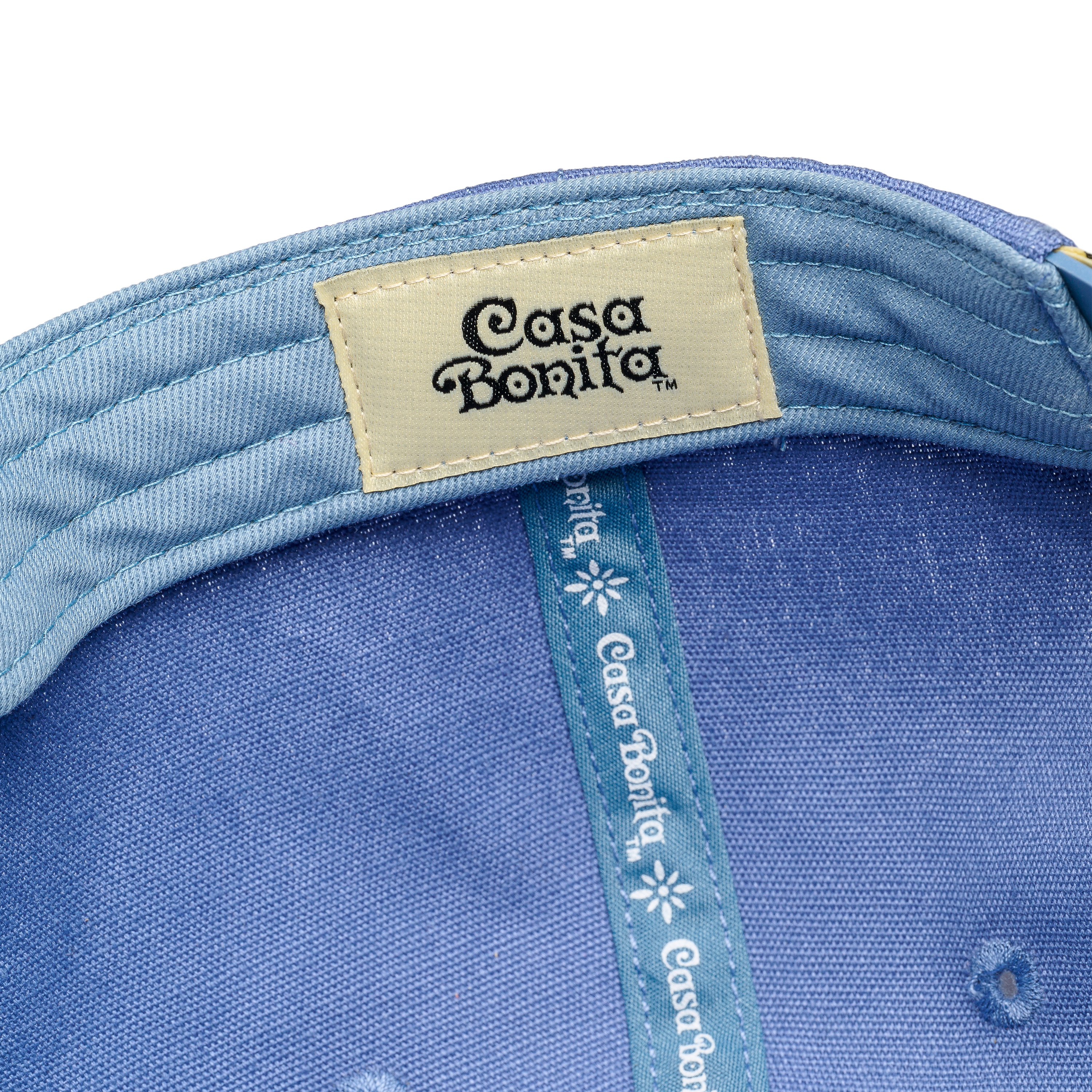 Casa Bonita Teal Blue Retro Diver Flat Brim Hat