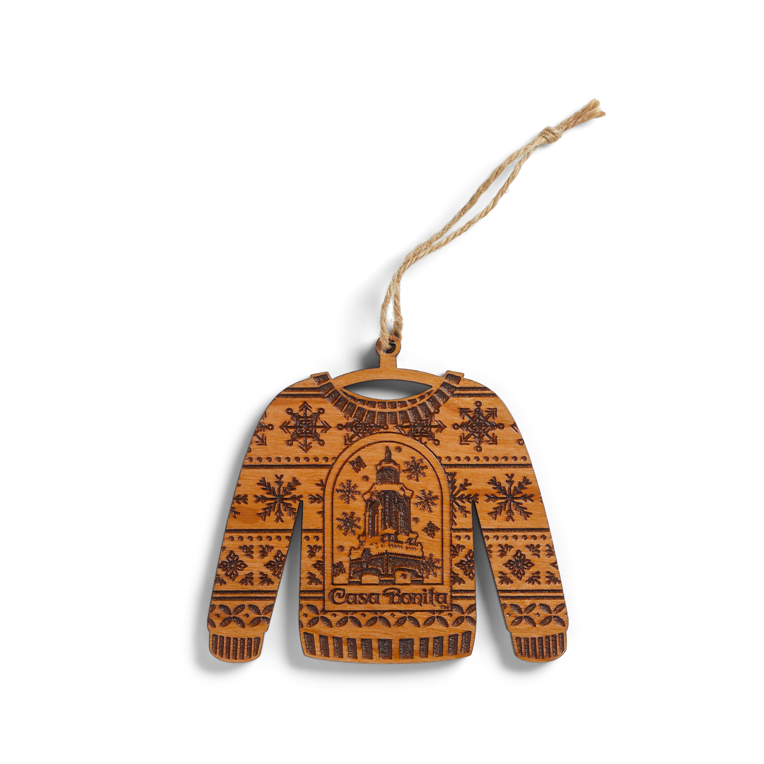 Casa Bonita Wooden Ugly Sweater Ornament