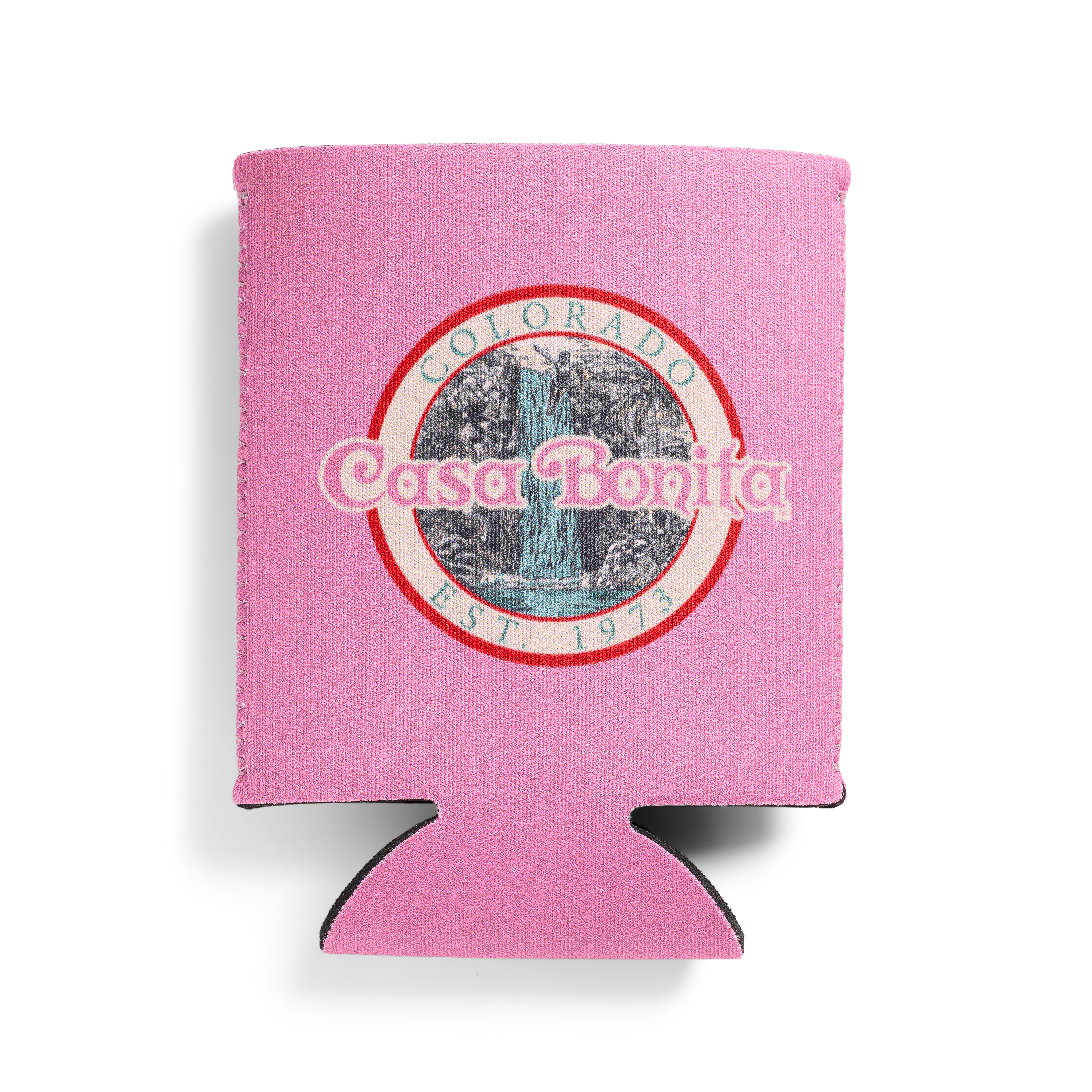 Casa Bonita Pink Vintage Waterfall Koozie