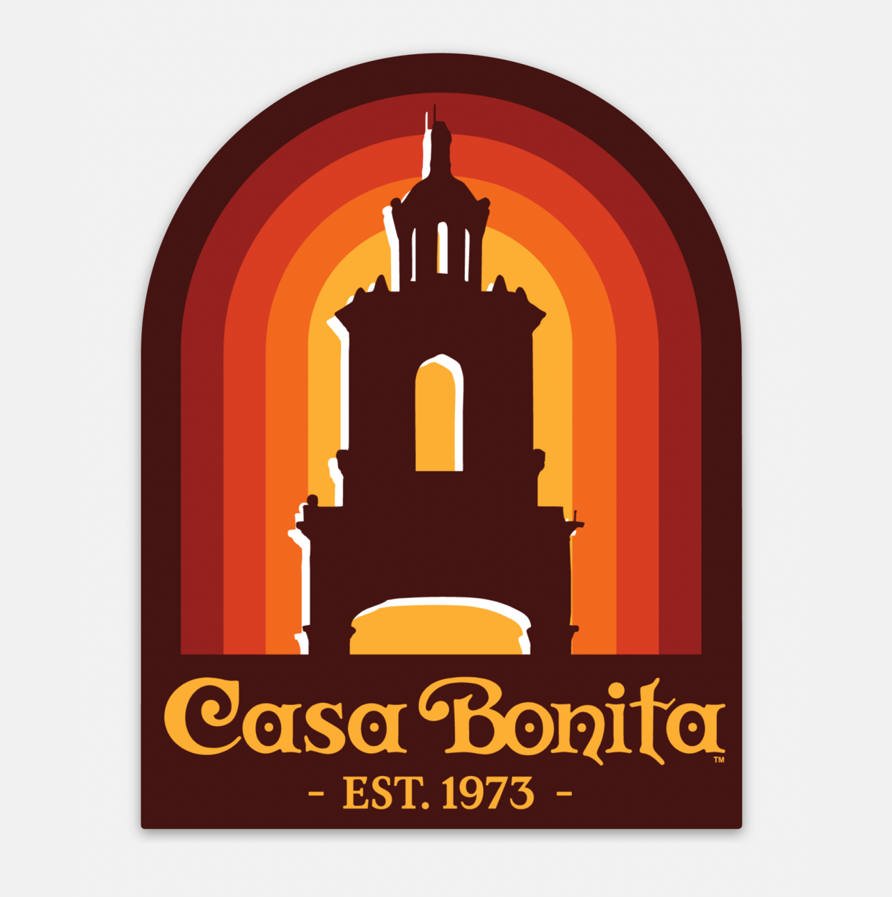 Casa Bonita Sunset Tower Die Cut Sticker