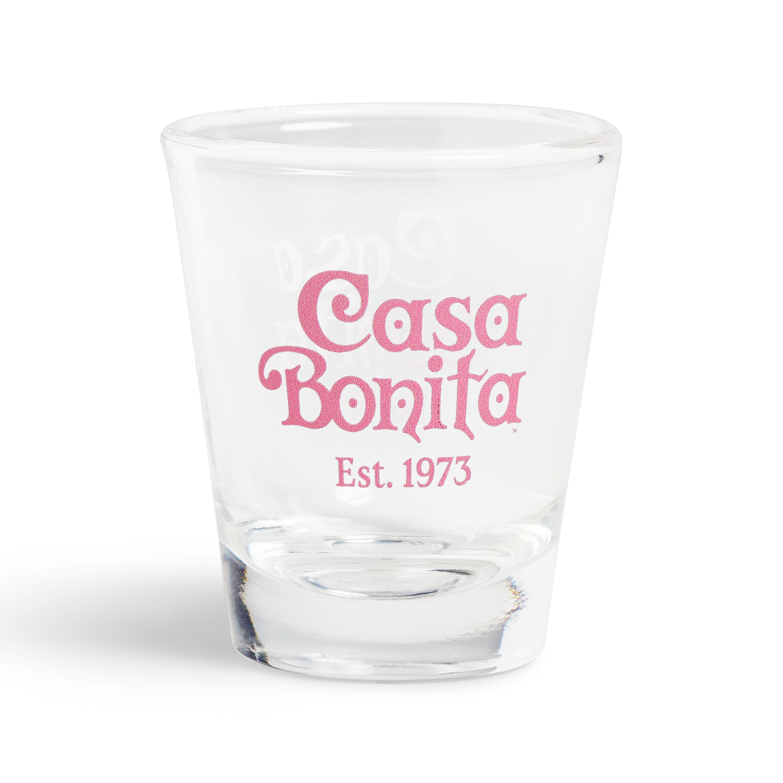 Casa Bonita Pink Est Logo Shot Glass