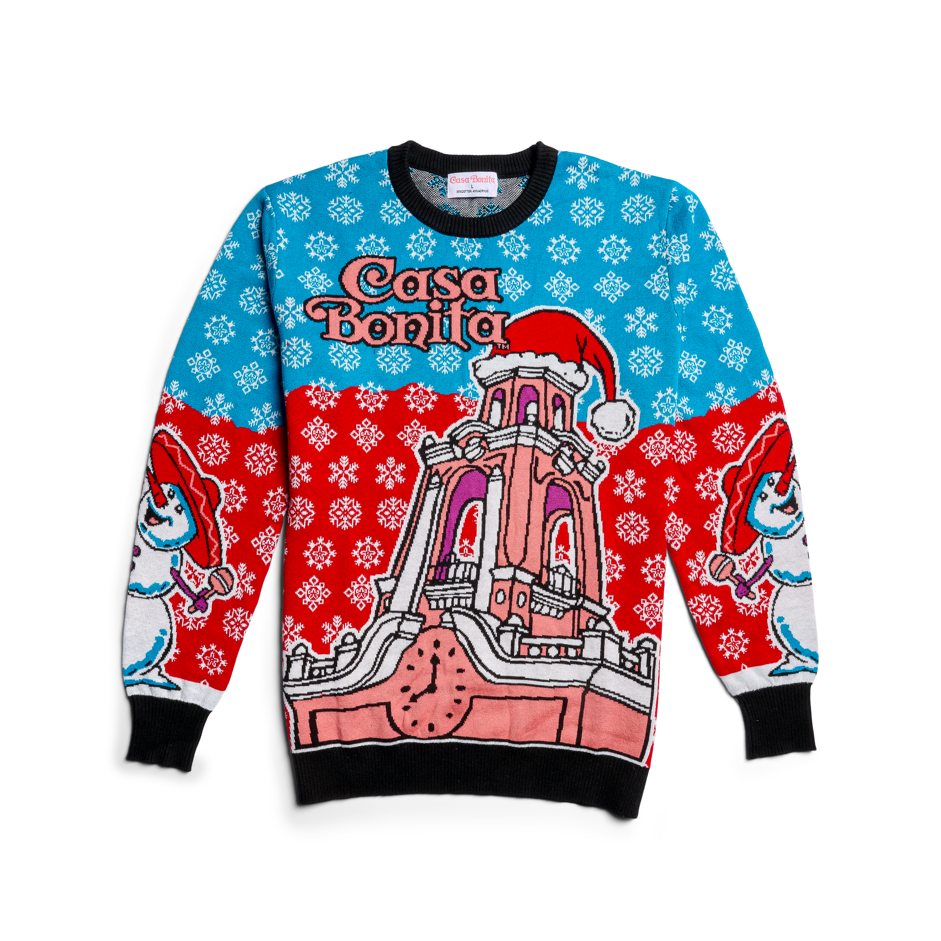 Casa Bonita Snowy Tower Ugly Christmas Sweater