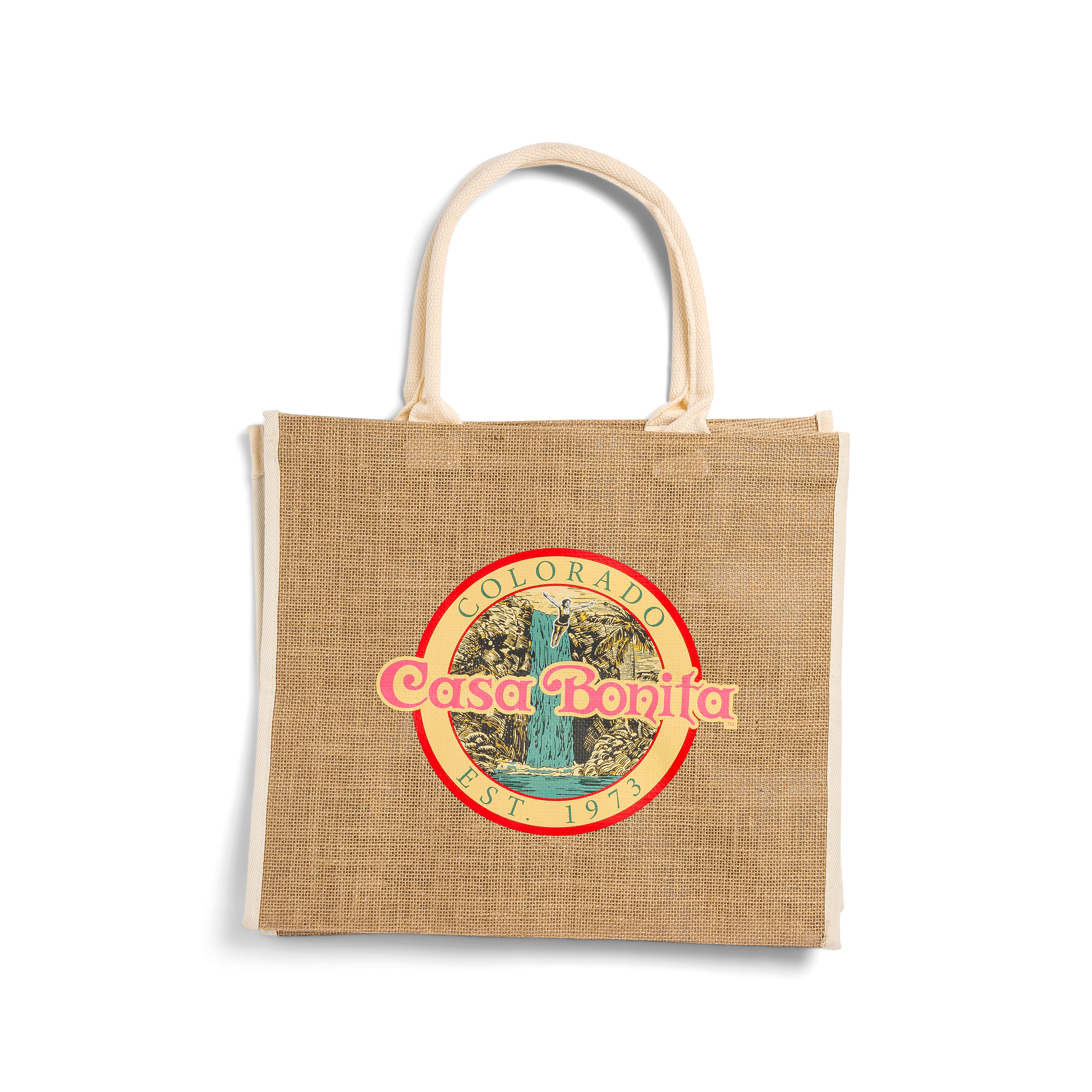 Casa Bonita Vintage Waterfall Jute Tote