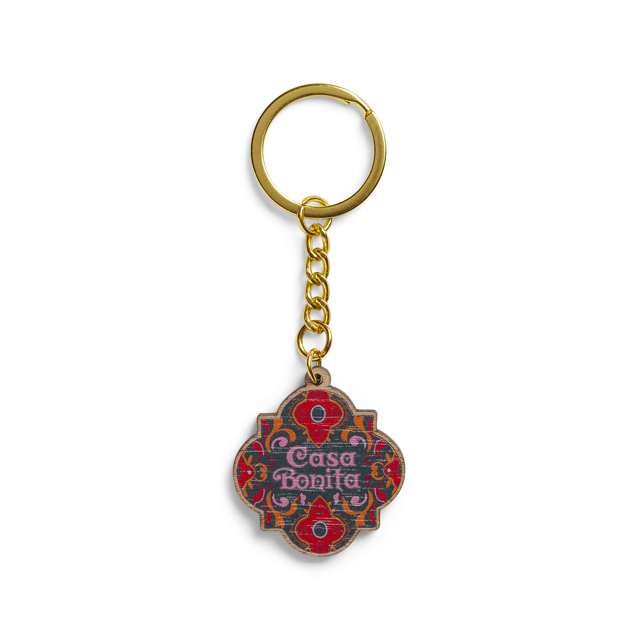 Casa Bonita Sopaipilla Flag Wooden Keychain