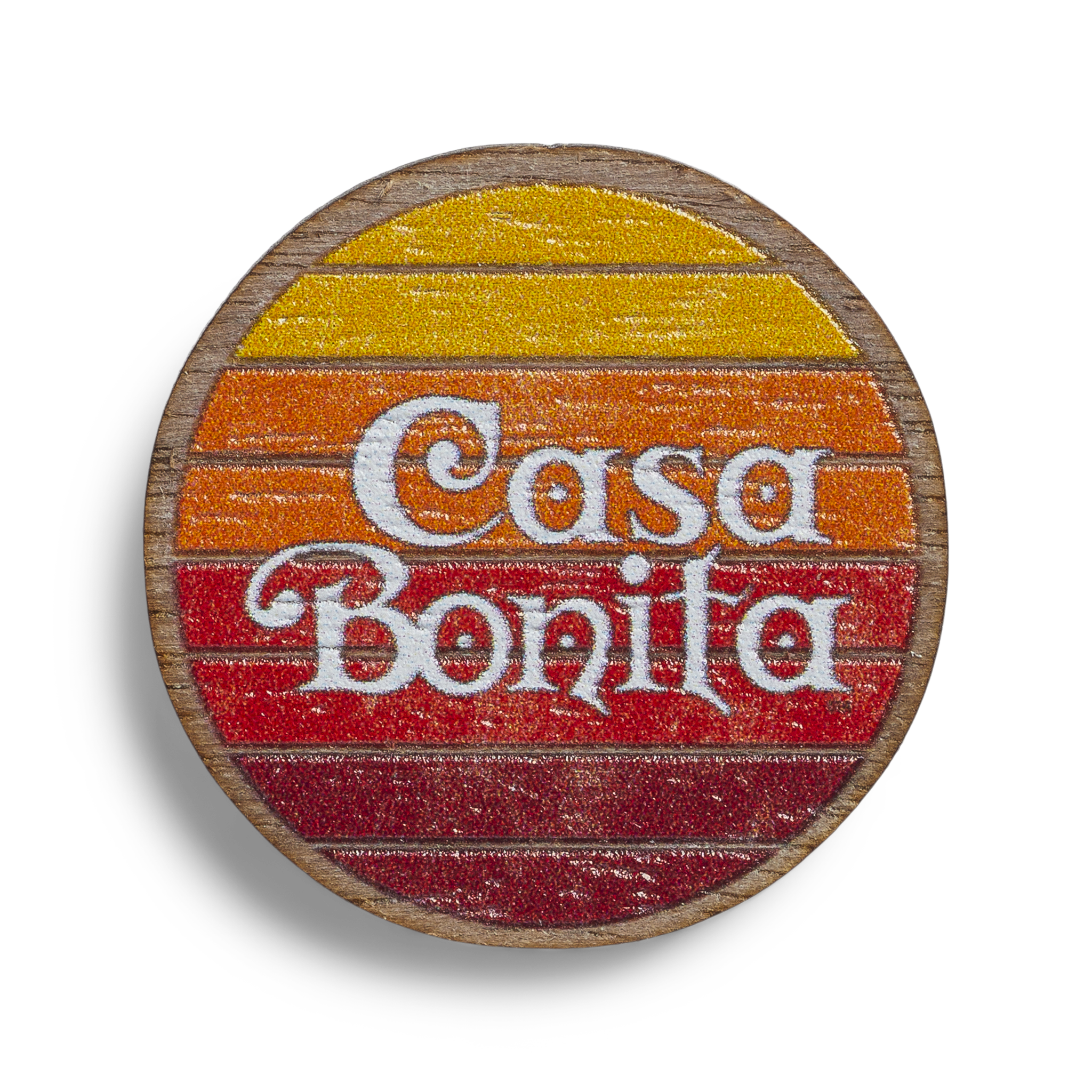 Casa Bonita Sunset Circle Wooden Pin