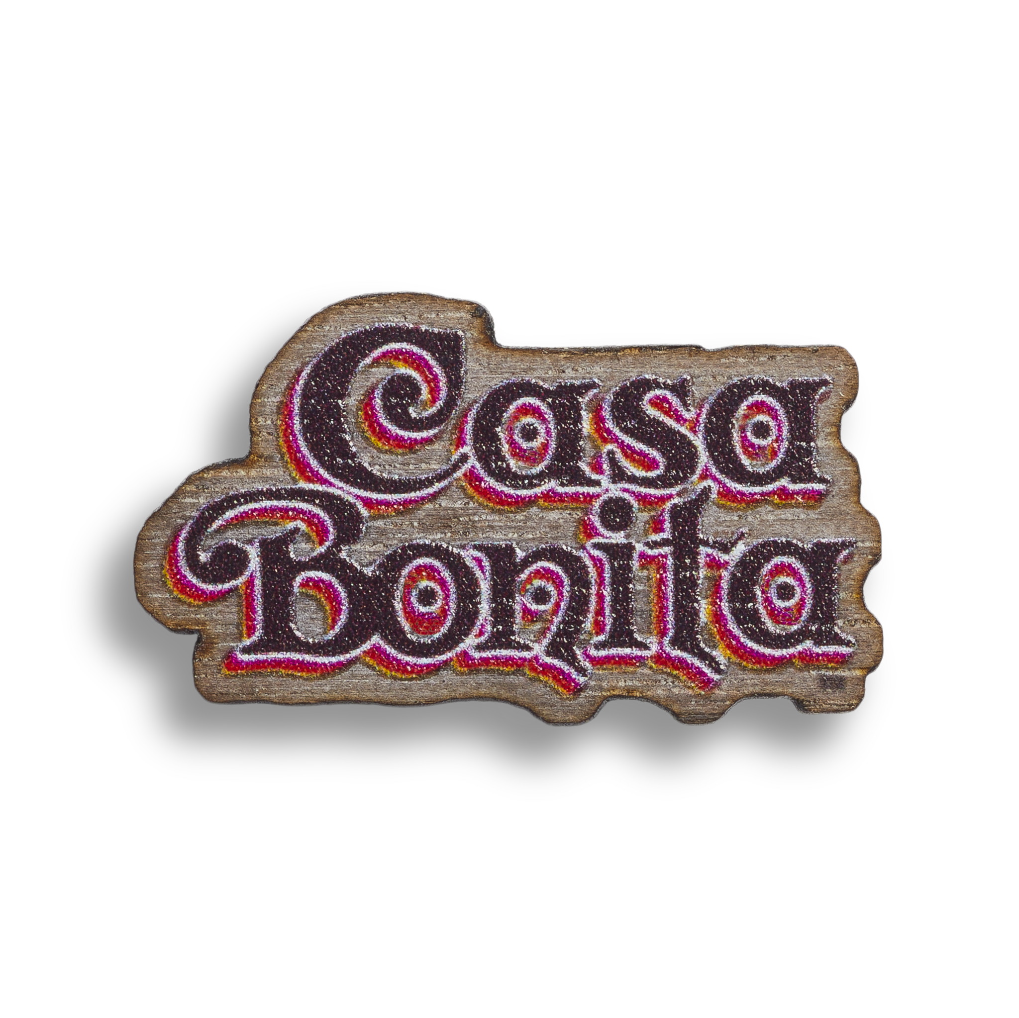 Casa Bonita Retro Logo Wooden Pin