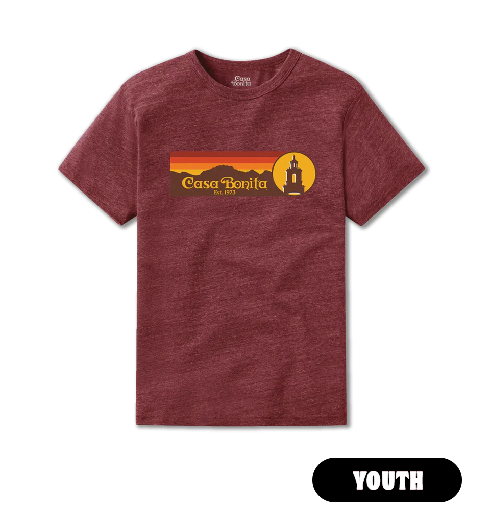 Casa Bonita Youth Maroon Front Range T-Shirt