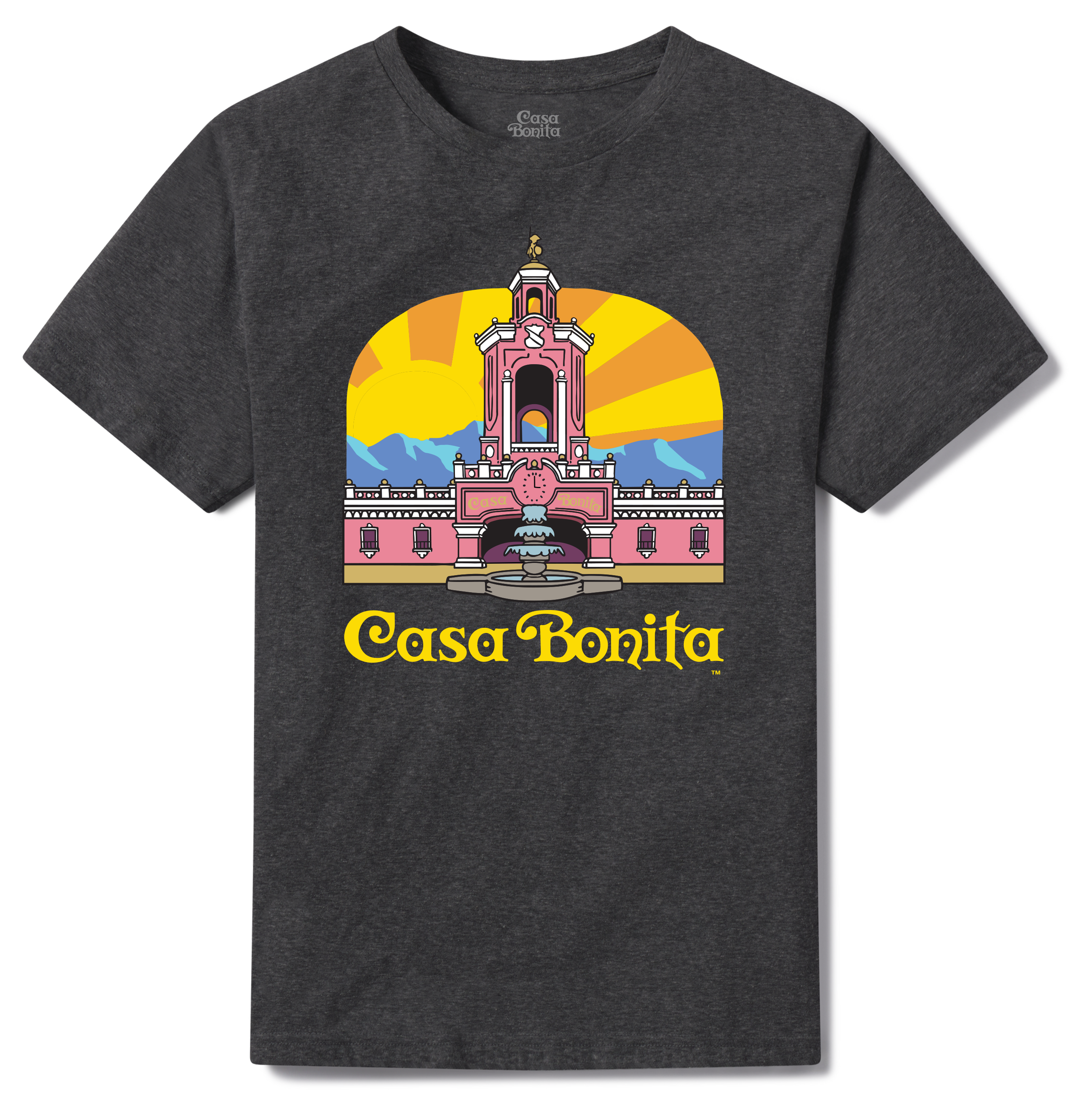 Casa Bonita Charcoal Retro Tower T-Shirt
