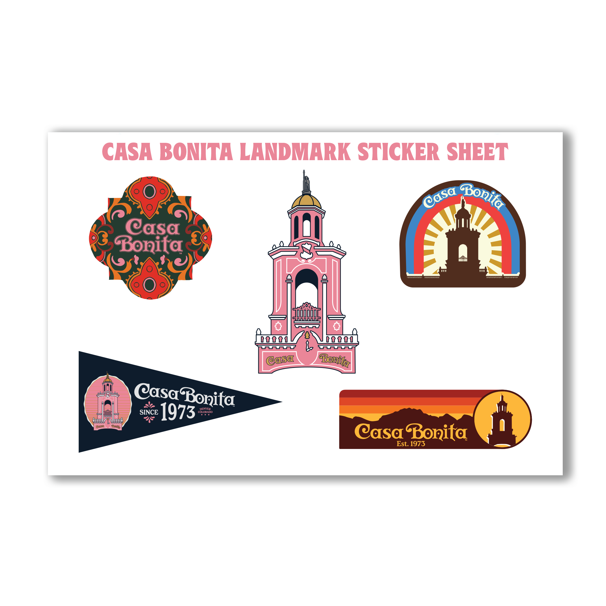 Casa Bonita Landmark Sticker Sheet