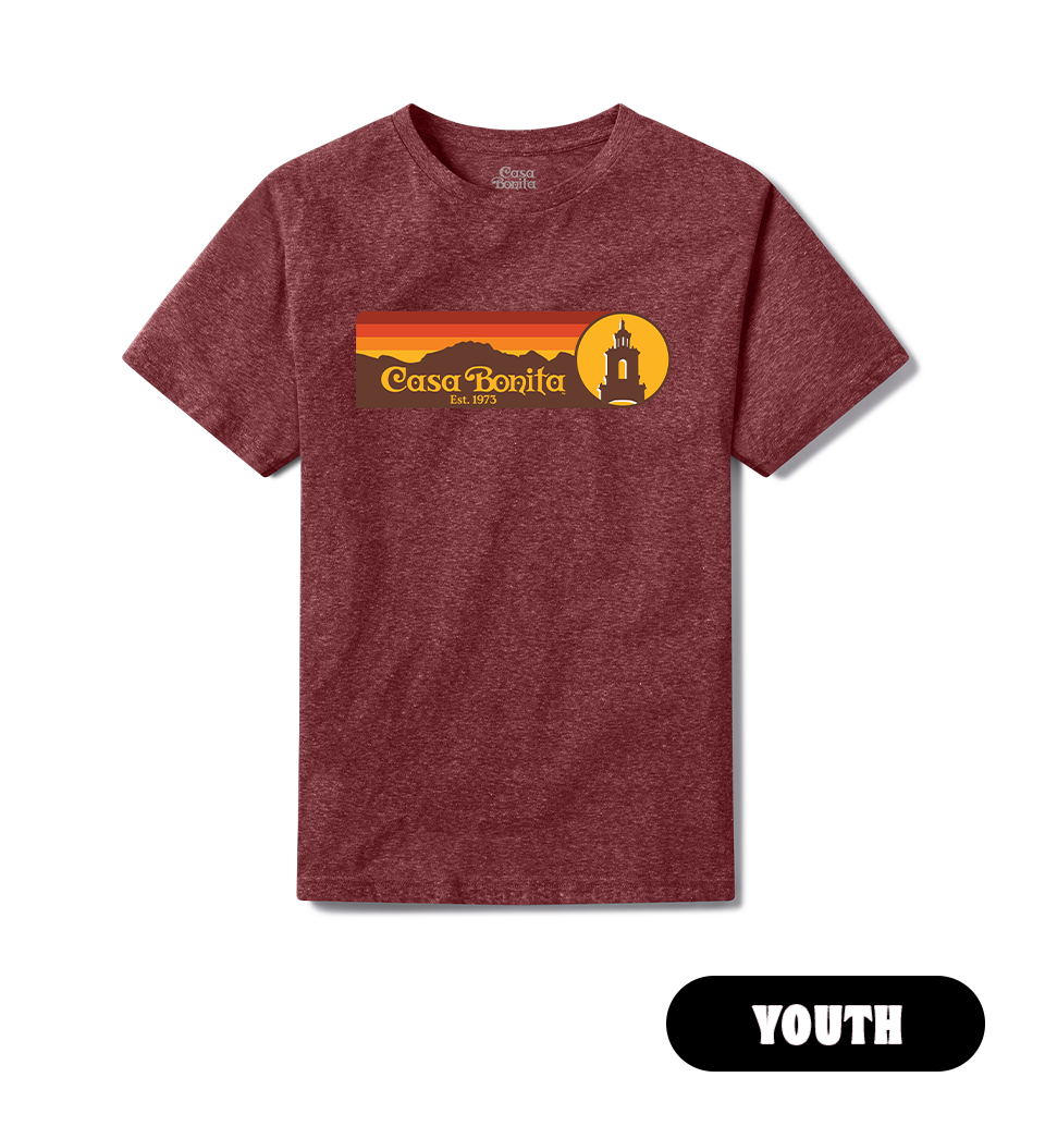 Casa Bonita Youth Maroon Front Range T-Shirt