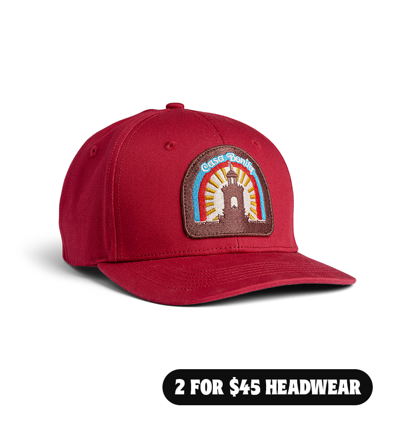 Casa Bonita Maroon Sunrise Tower Baseball Hat