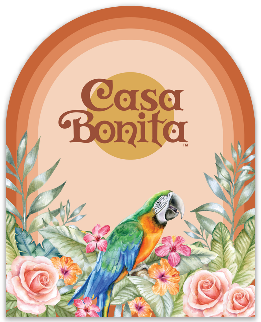 Casa Bonita Rainbow Parrot Sticker