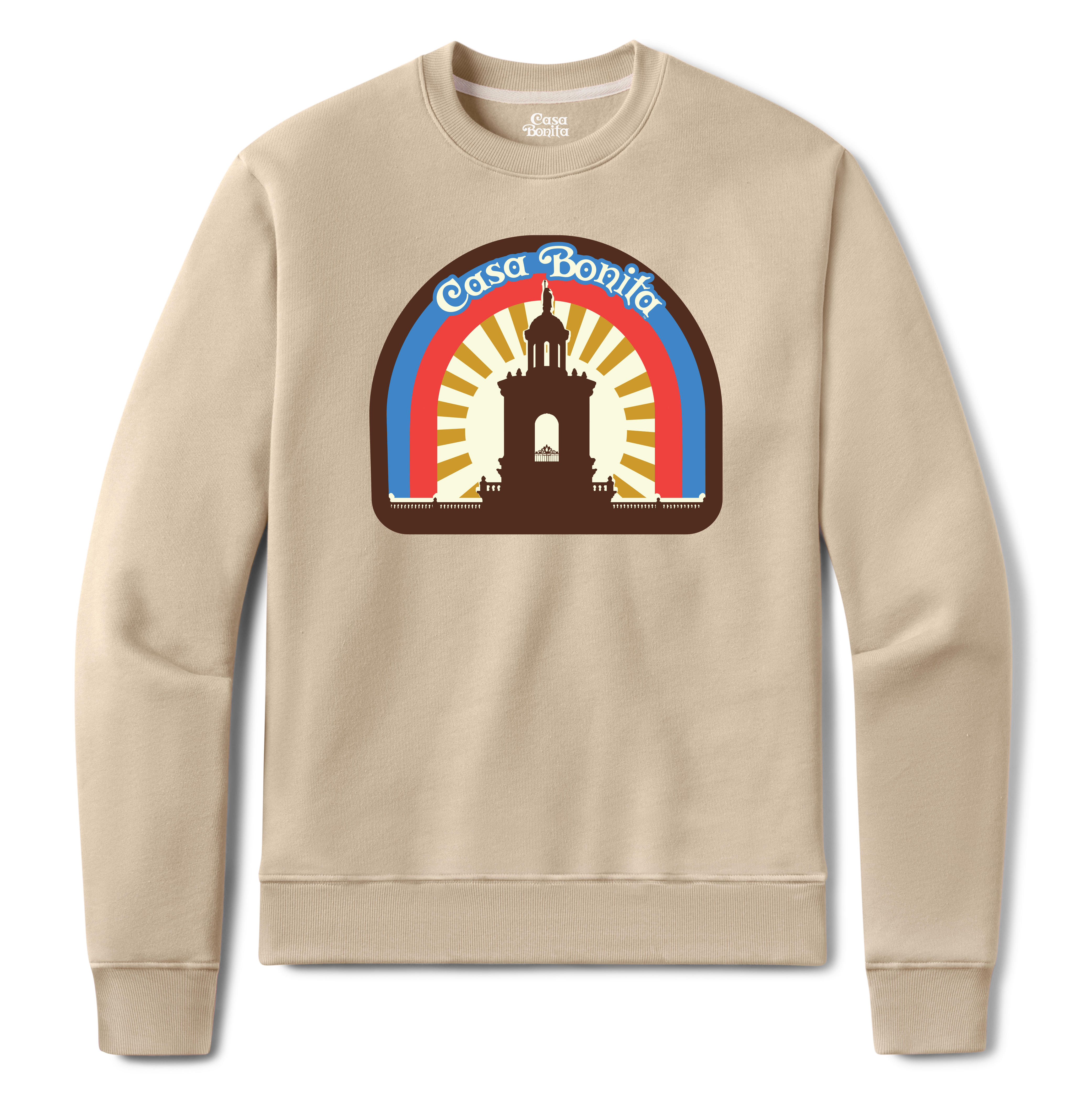 Casa Bonita Beige Sunrise Tower Crewneck Sweatshirt