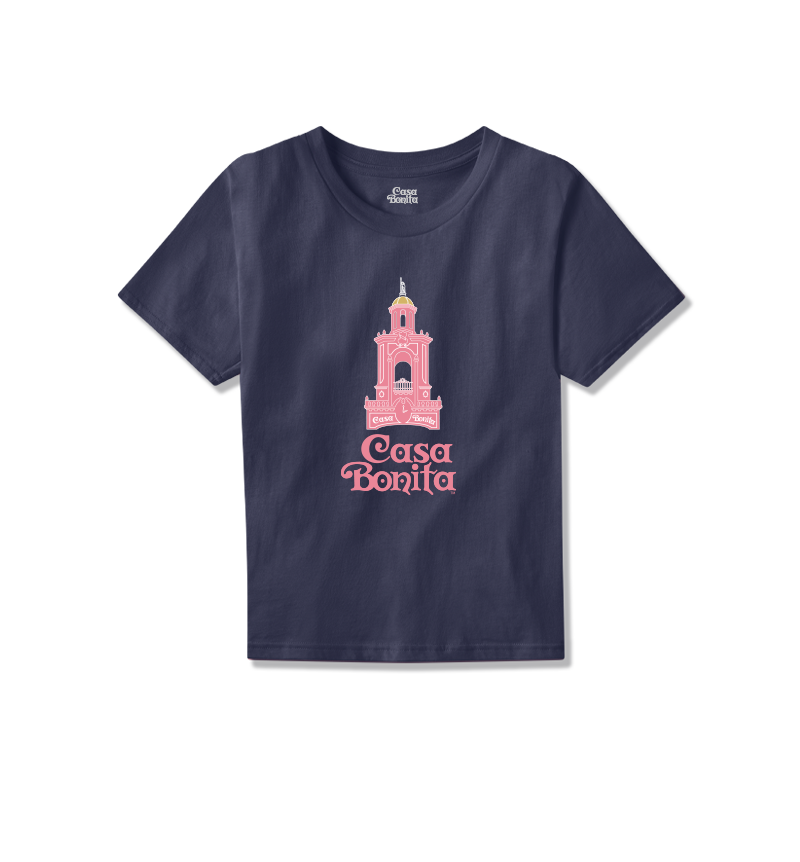 Casa Bonita Navy Toddler Pink Tower T-Shirt