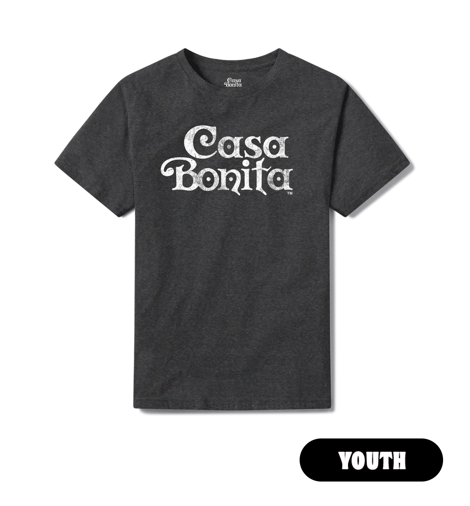 Casa Bonita Youth Charcoal Distressed Logo T-Shirt
