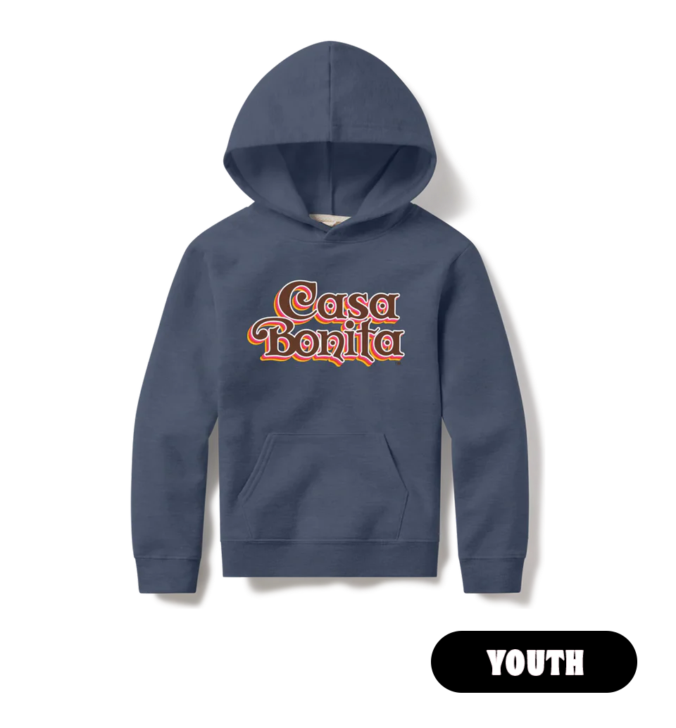 Casa Bonita Youth Navy Retro Logo Hoodie