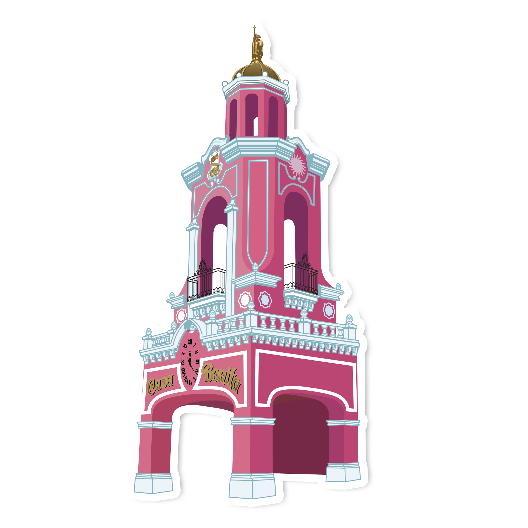 Casa Bonita 3/4 View Tower Sticker