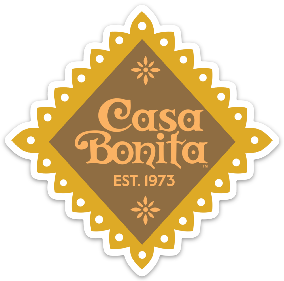 Casa Bonita Brown Crest Die Cut Sticker