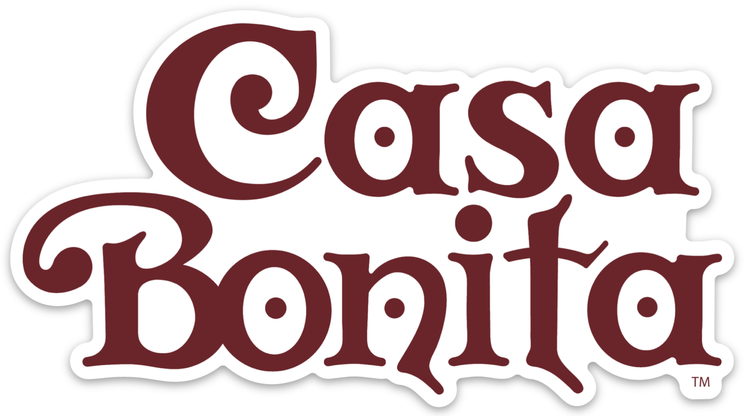 Casa Bonita Brown Logo Die Cut Sticker