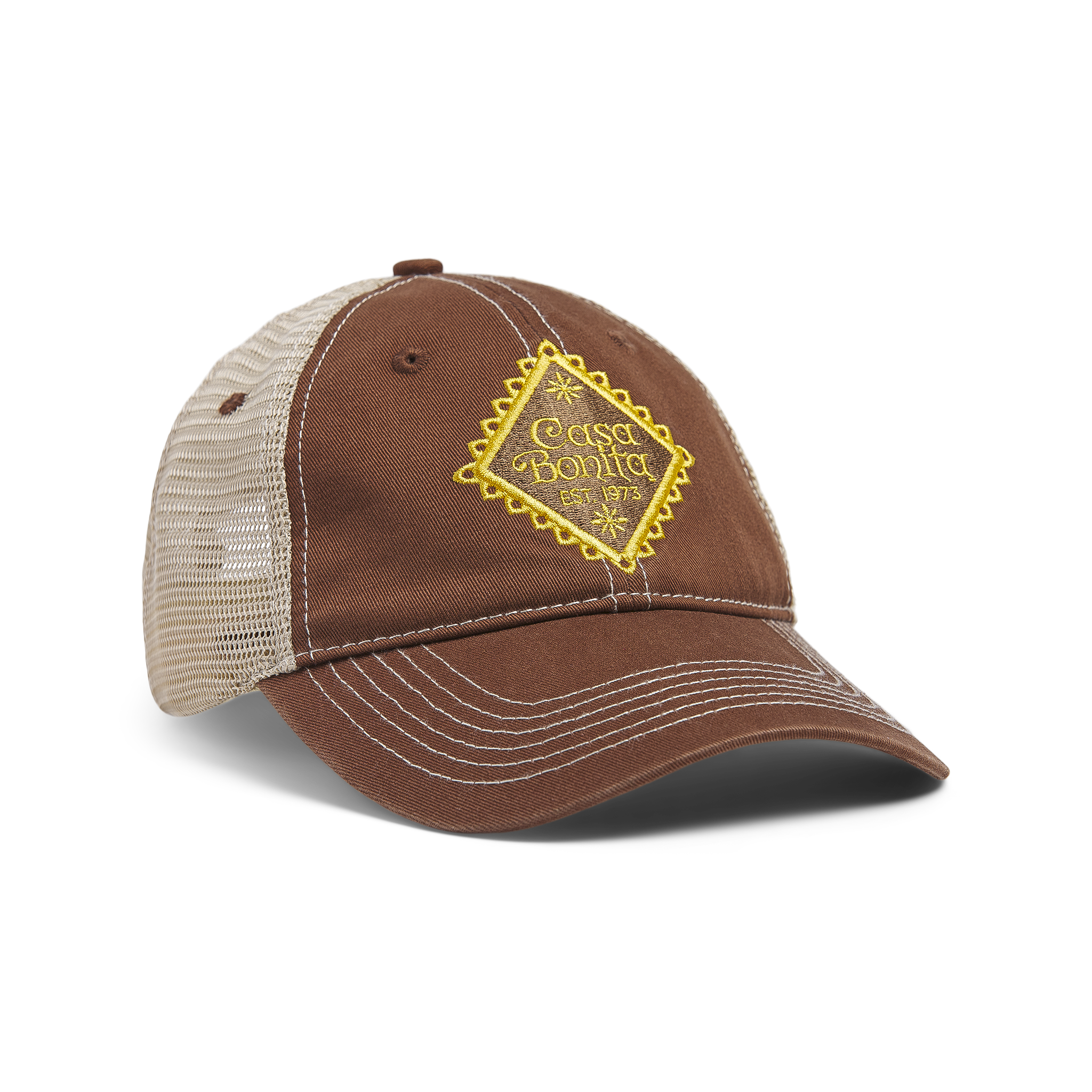 Casa Bonita Brown Papel Picado Crest Dad Trucker Snapback