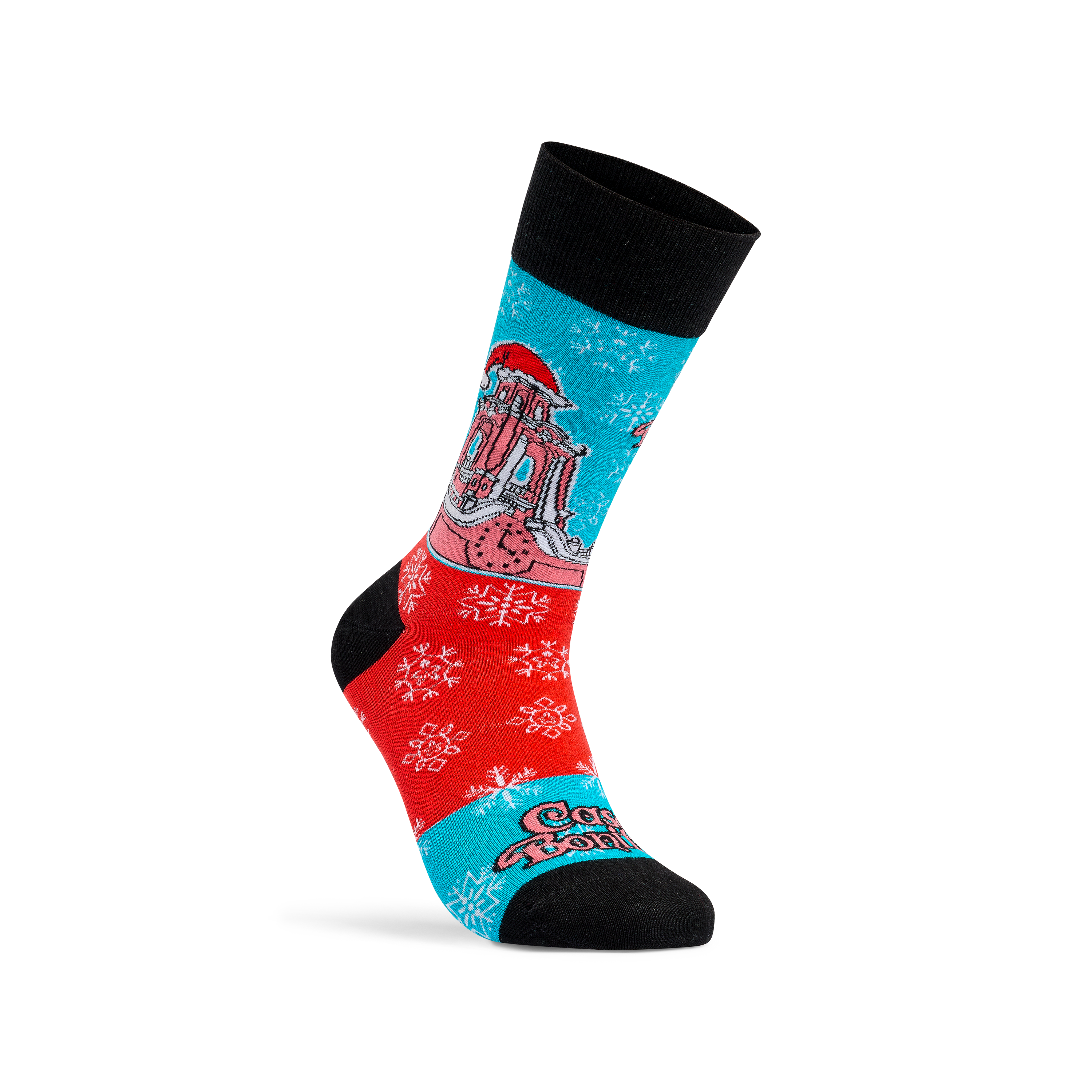 Casa Bonita Snowy Tower Ugly Christmas Sweater Socks