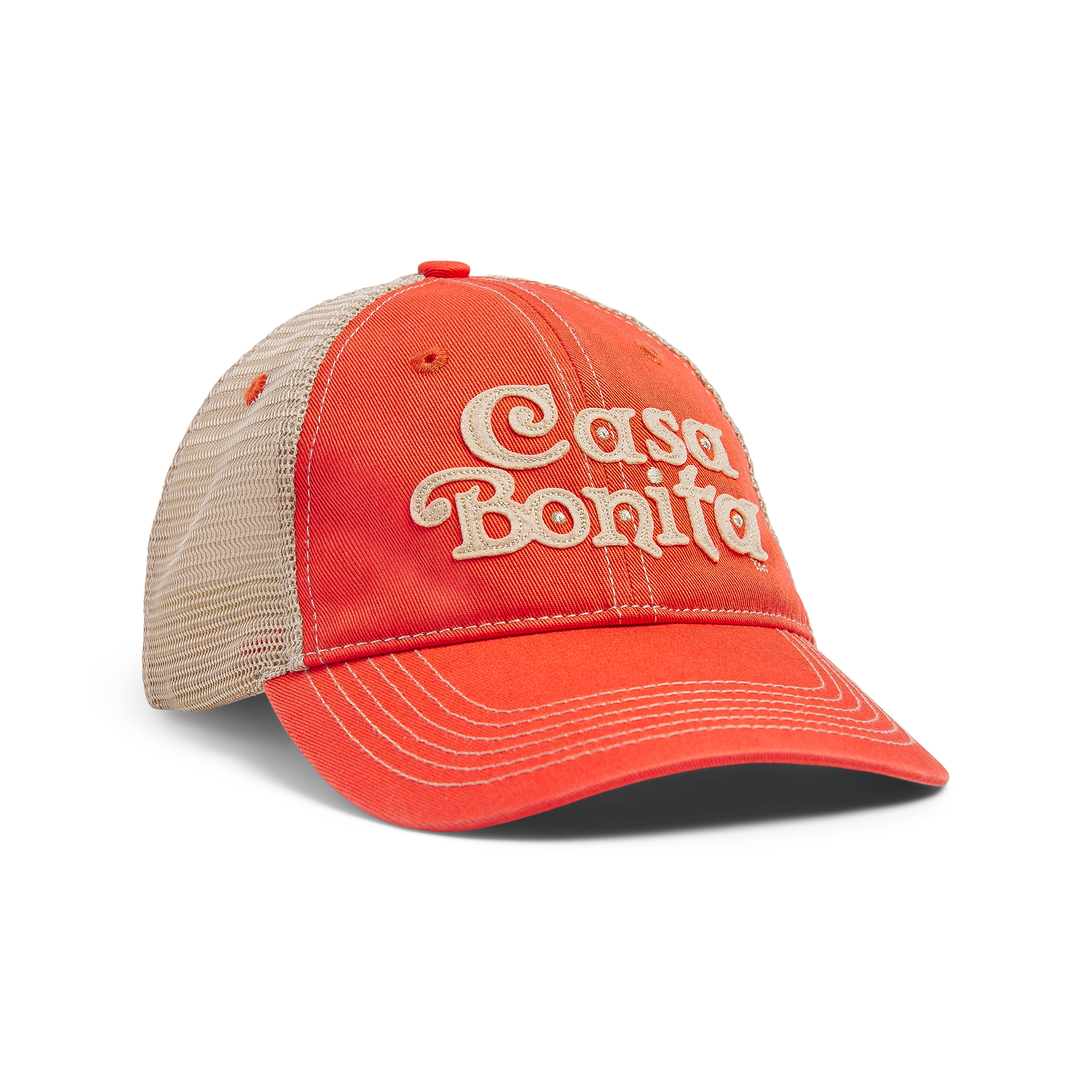 Casa Bonita Coral Felt Logo Dad Trucker Snapback