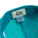 Casa Bonita Teal Corduroy and Cream Chain Stitched Unstructured Snapback
