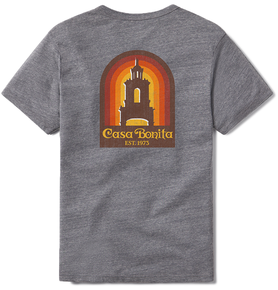 Casa Bonita Heather Gray Sunset Tower T-Shirt