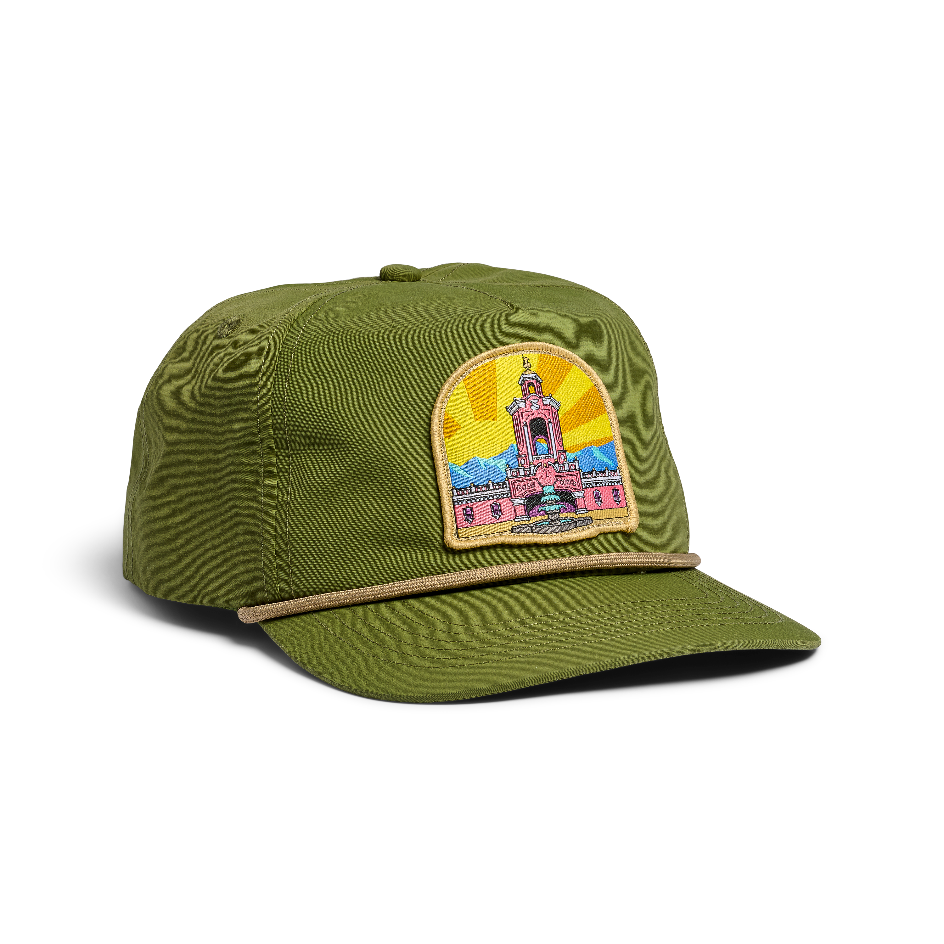 Casa Bonita Hunter Green Retro Tower Flat Brim Hat