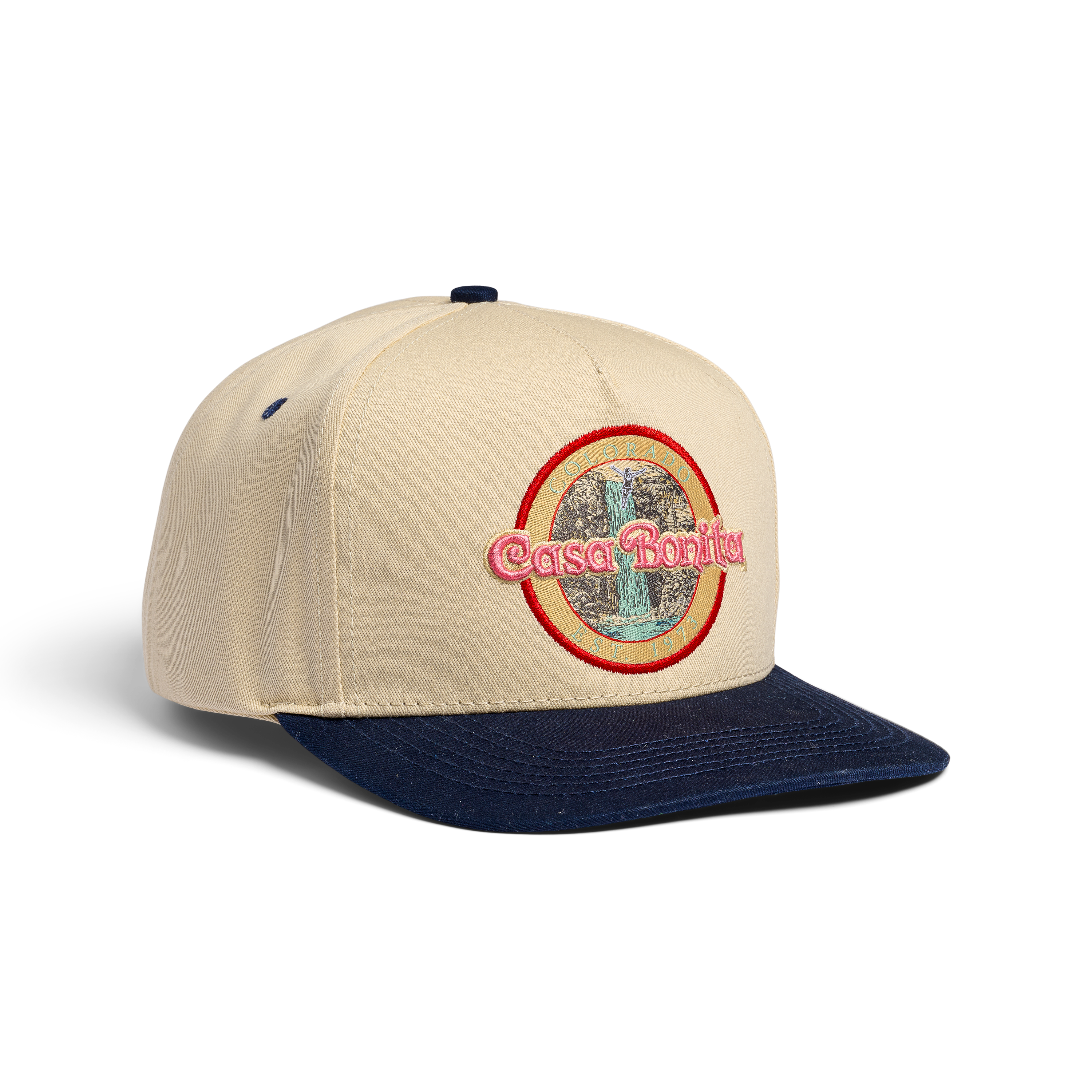 Casa Bonita Cream Two-Tone Vintage Waterfall A-Frame Hat