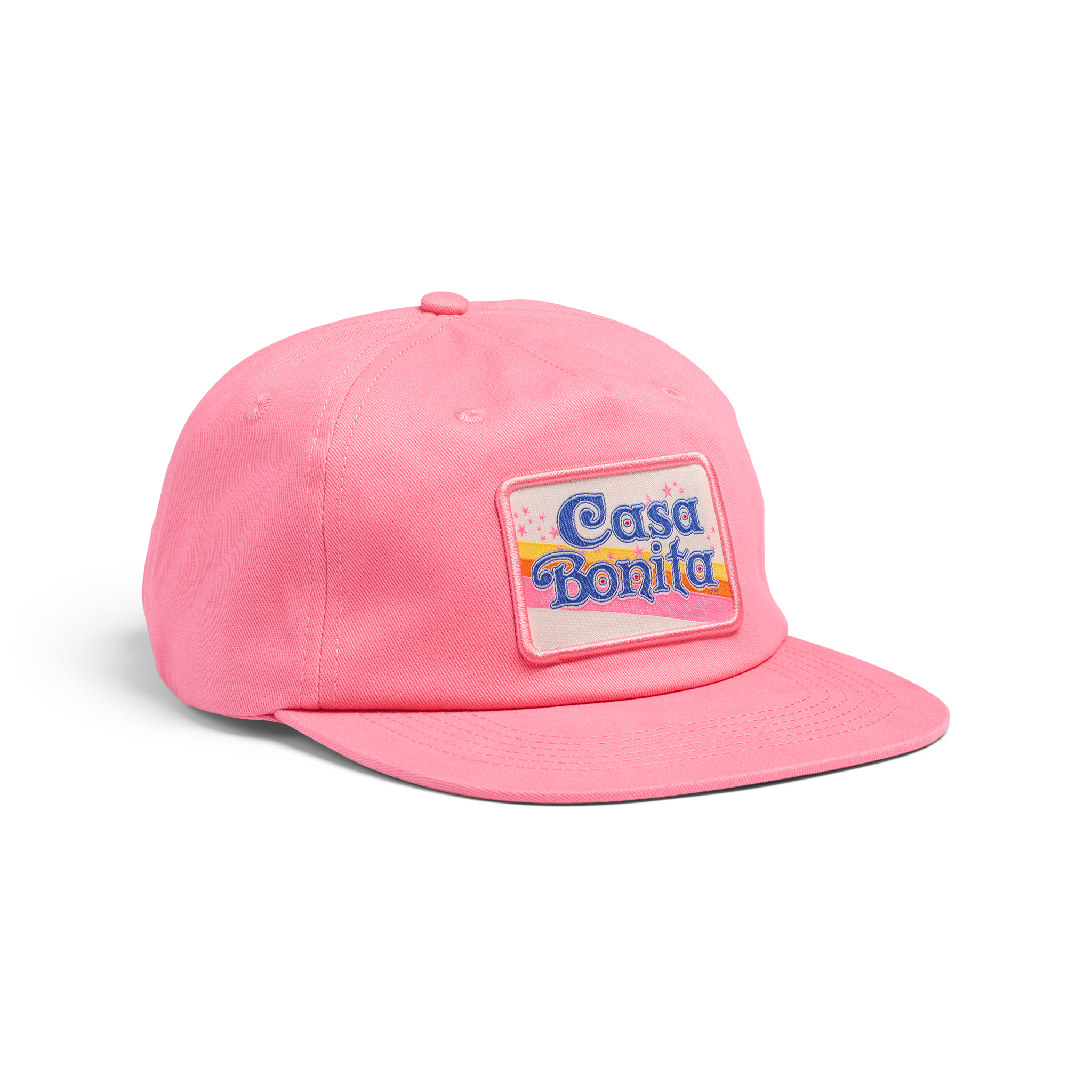 Casa Bonita Pink Badge Flat Brim Hat