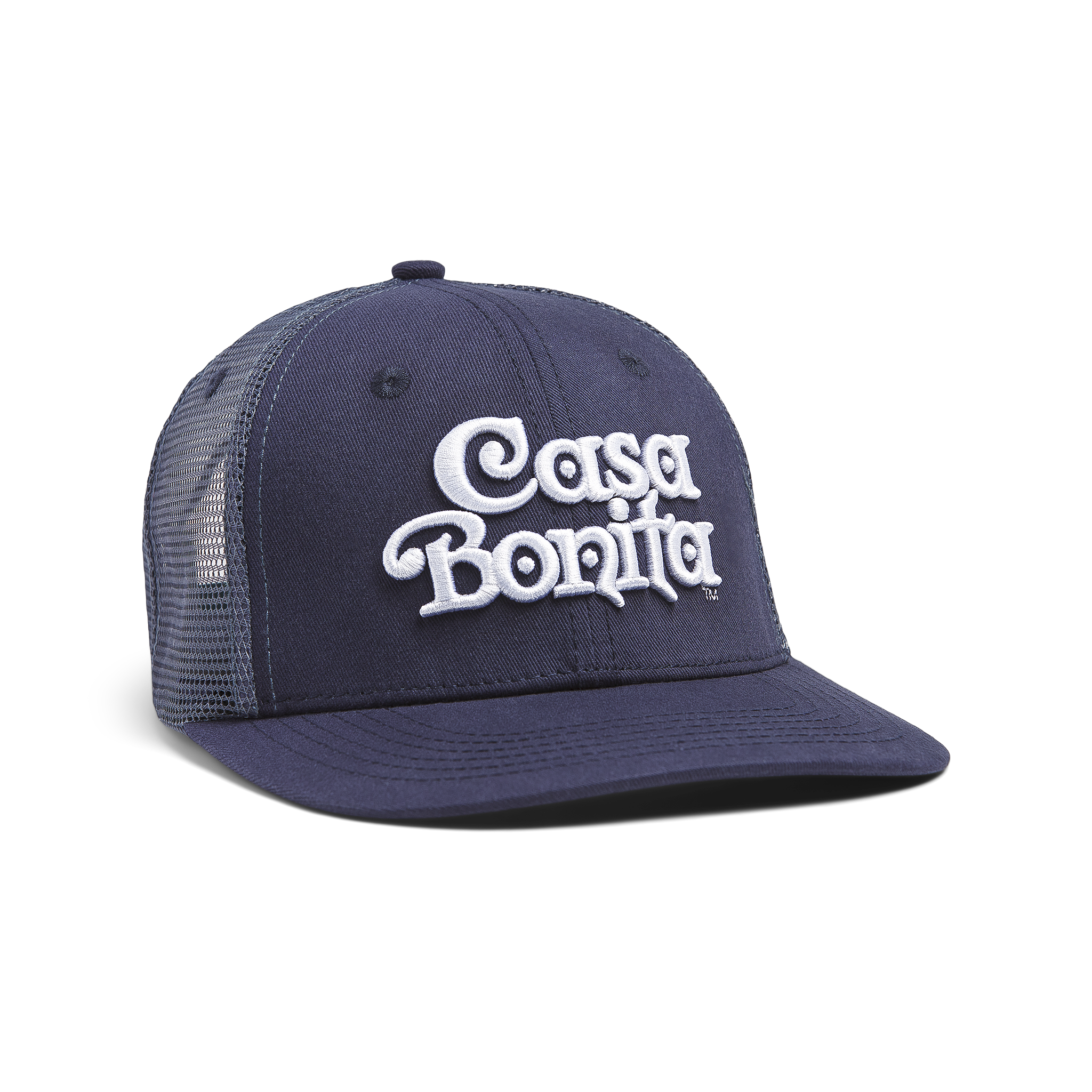Casa Bonita Youth Navy Classic Logo Structured Trucker Snapback