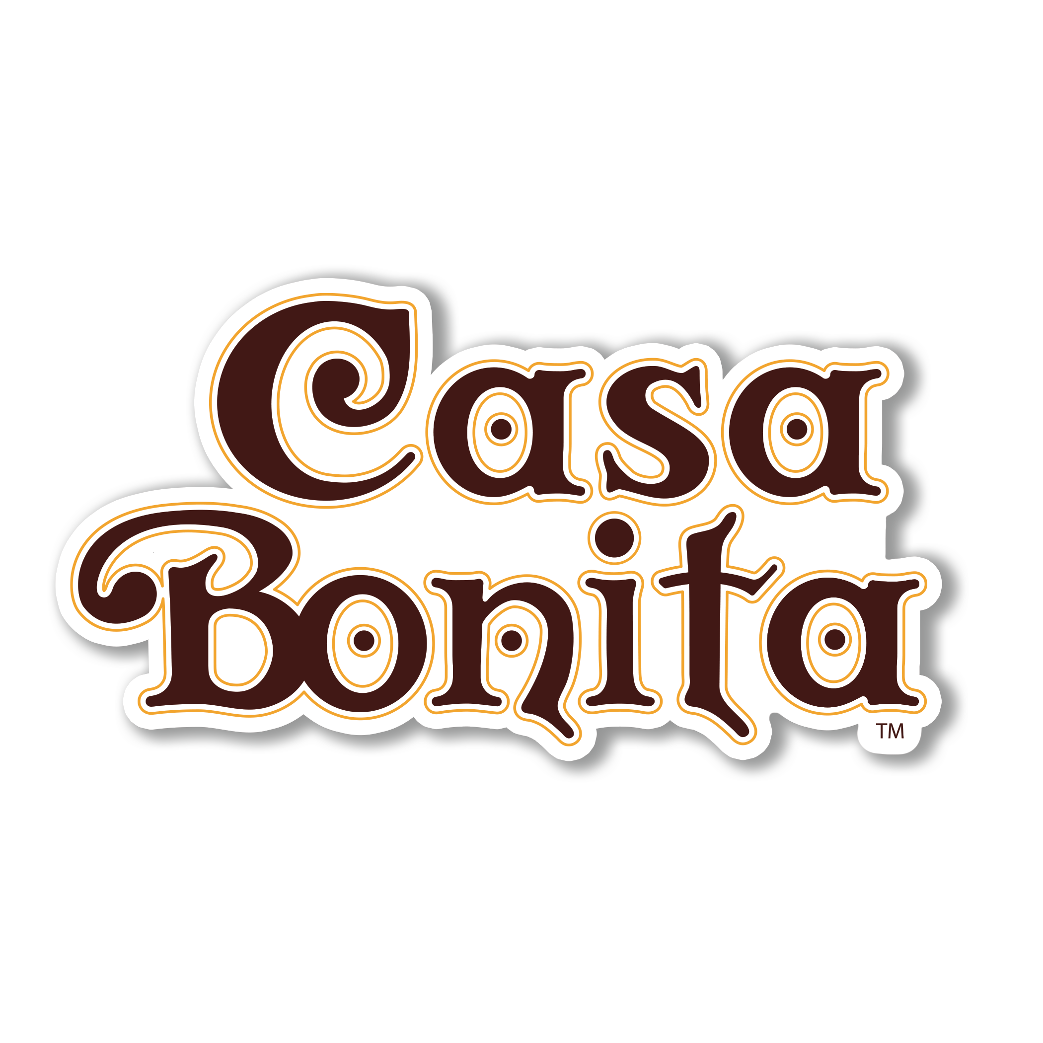 Casa Bonita Brown with Yellow Logo Die Cut