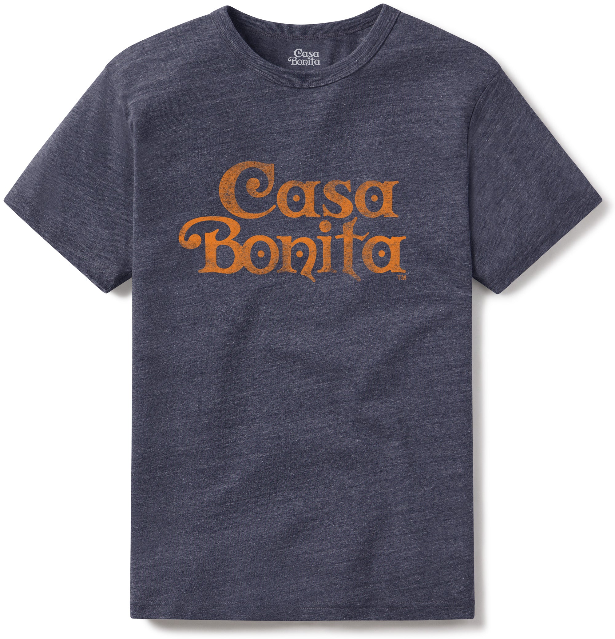Casa Bonita Navy Distressed Wordmark T-Shirt
