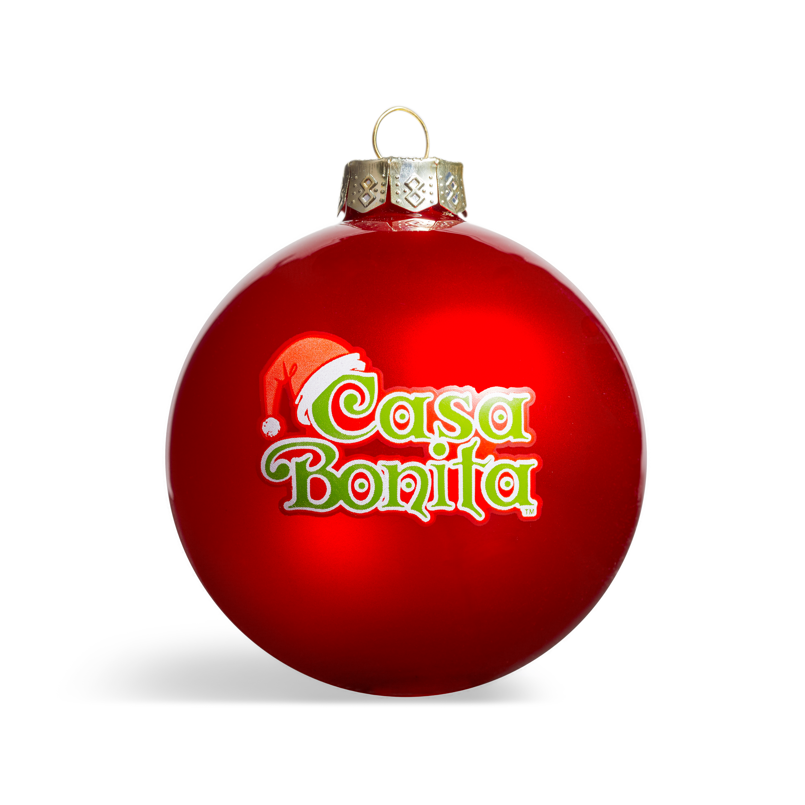 Casa Bonita Red Glass Ball Ornament