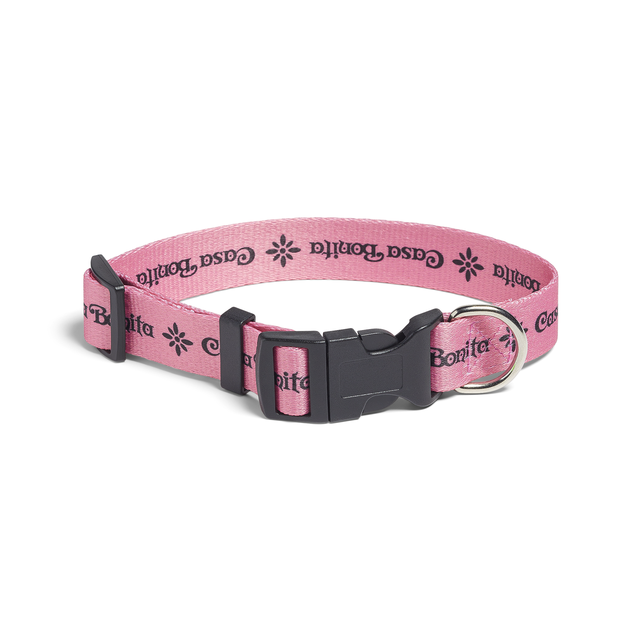 Casa Bonita Pink Nylon Dog Collar