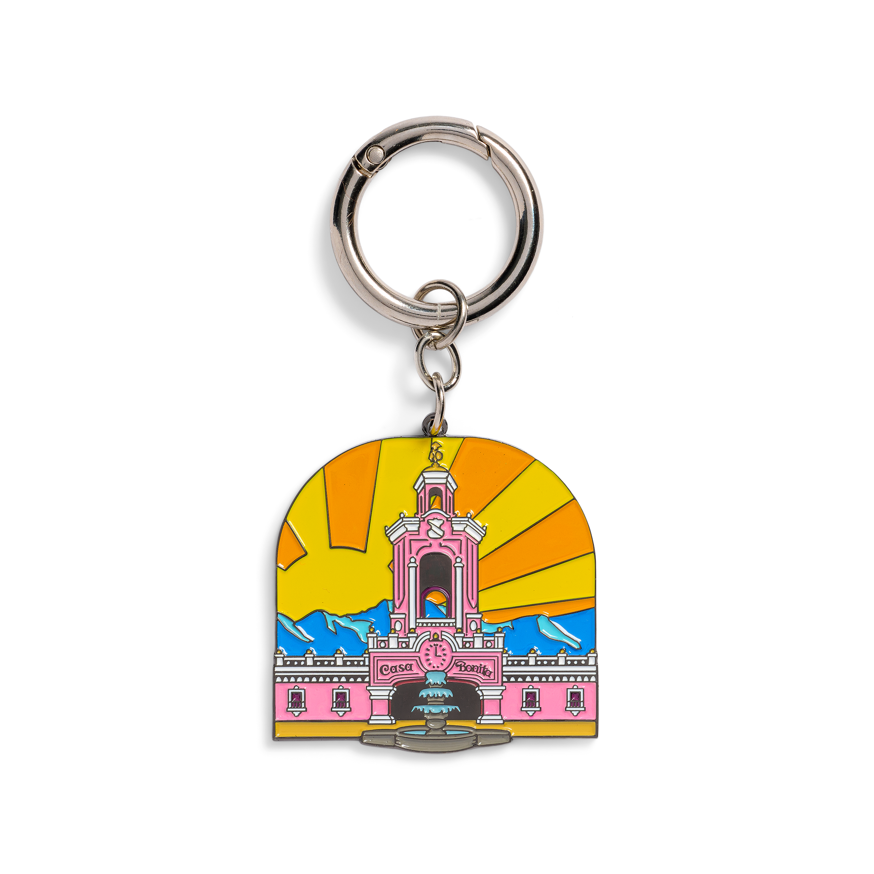 Casa Bonita Retro Tower Enamel Keychain