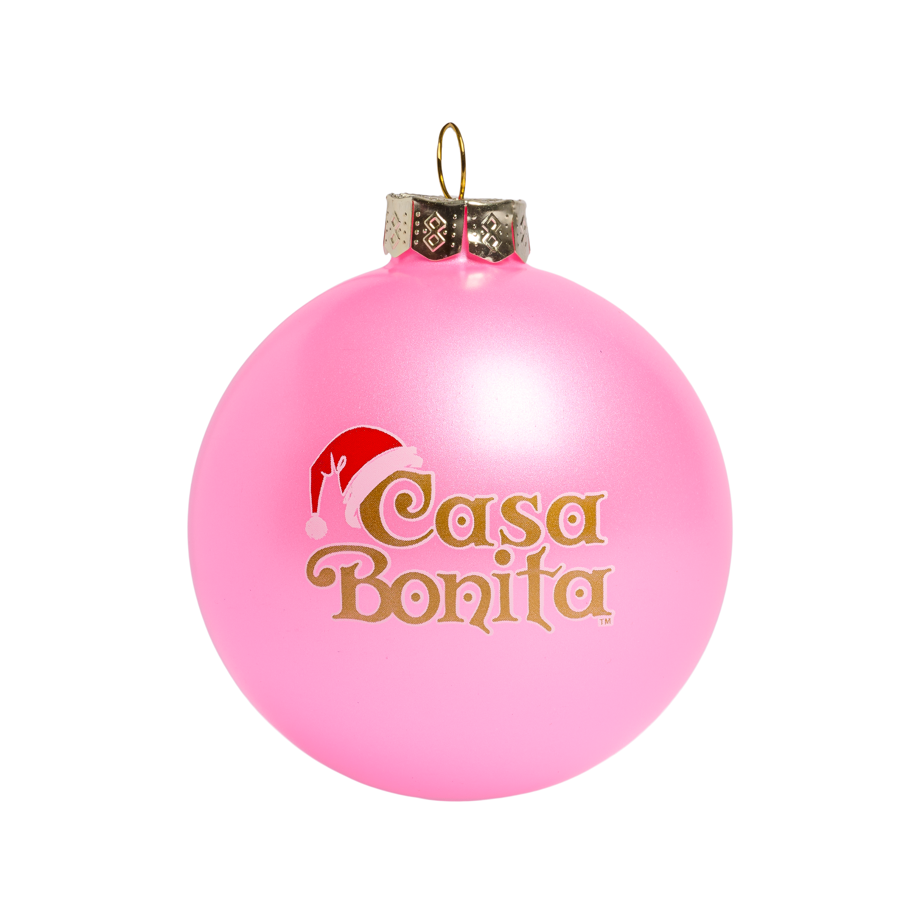 Casa Bonita Pink Logo Glass Ball Ornament