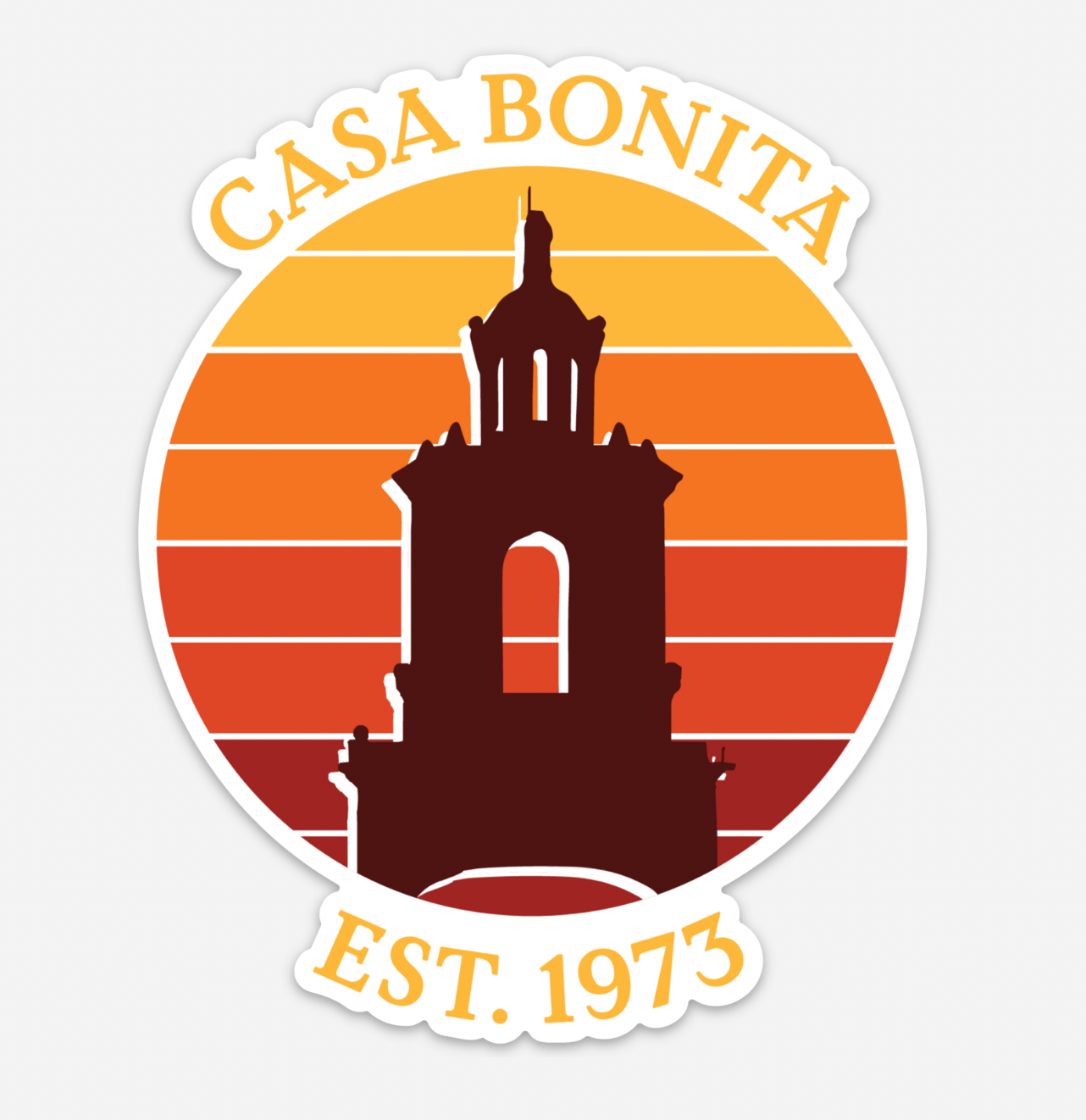 Casa Bonita Est Circle Design Die Cut Sticker