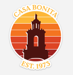 Casa Bonita Est Circle Design Die Cut Sticker