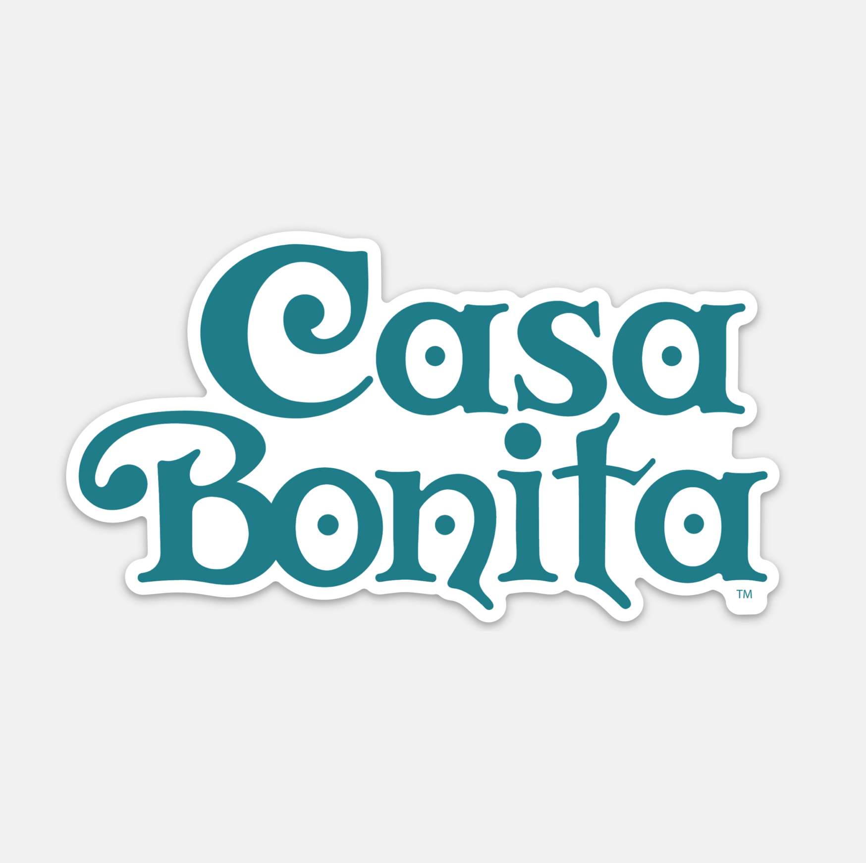 Casa Bonita Teal Logo Die Cut Sticker