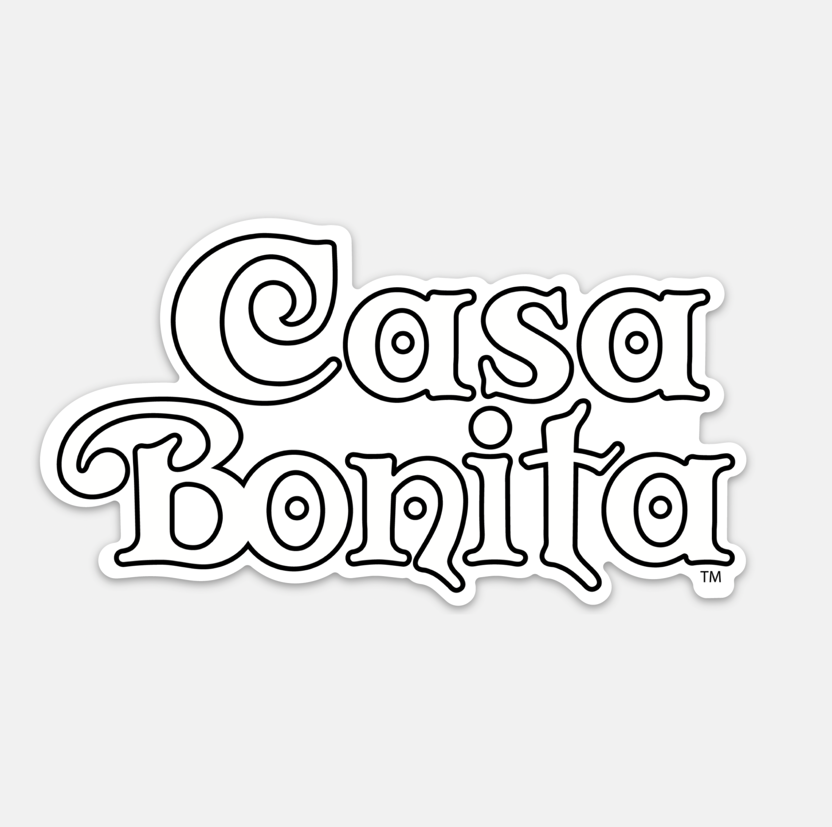 Casa Bonita White Logo Die Cut Sticker