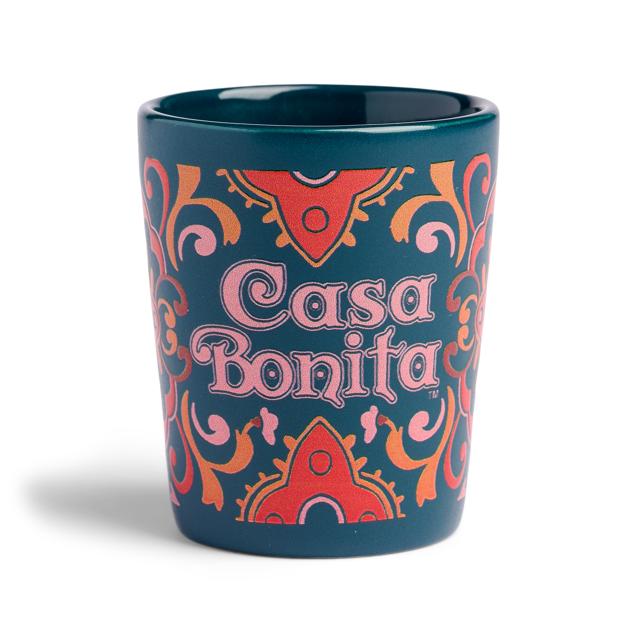 Casa Bonita Navy Sopaipilla Flag Matte Shot Glass