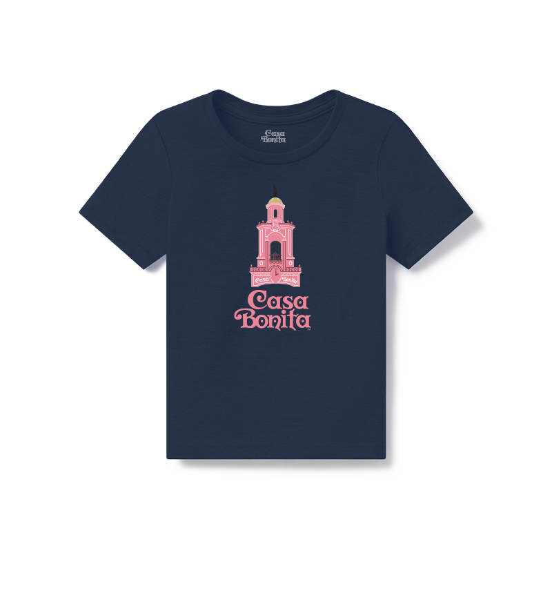 Casa Bonita Navy Toddler Pink Tower T-Shirt