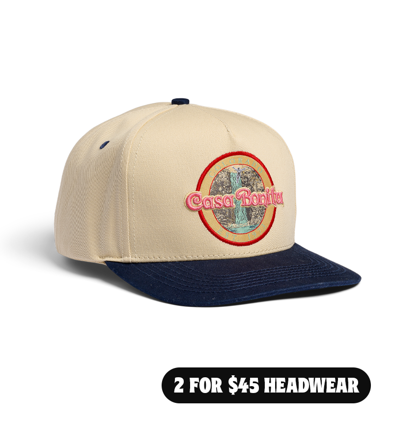 Casa Bonita Cream Two-Tone Vintage Waterfall A-Frame Hat