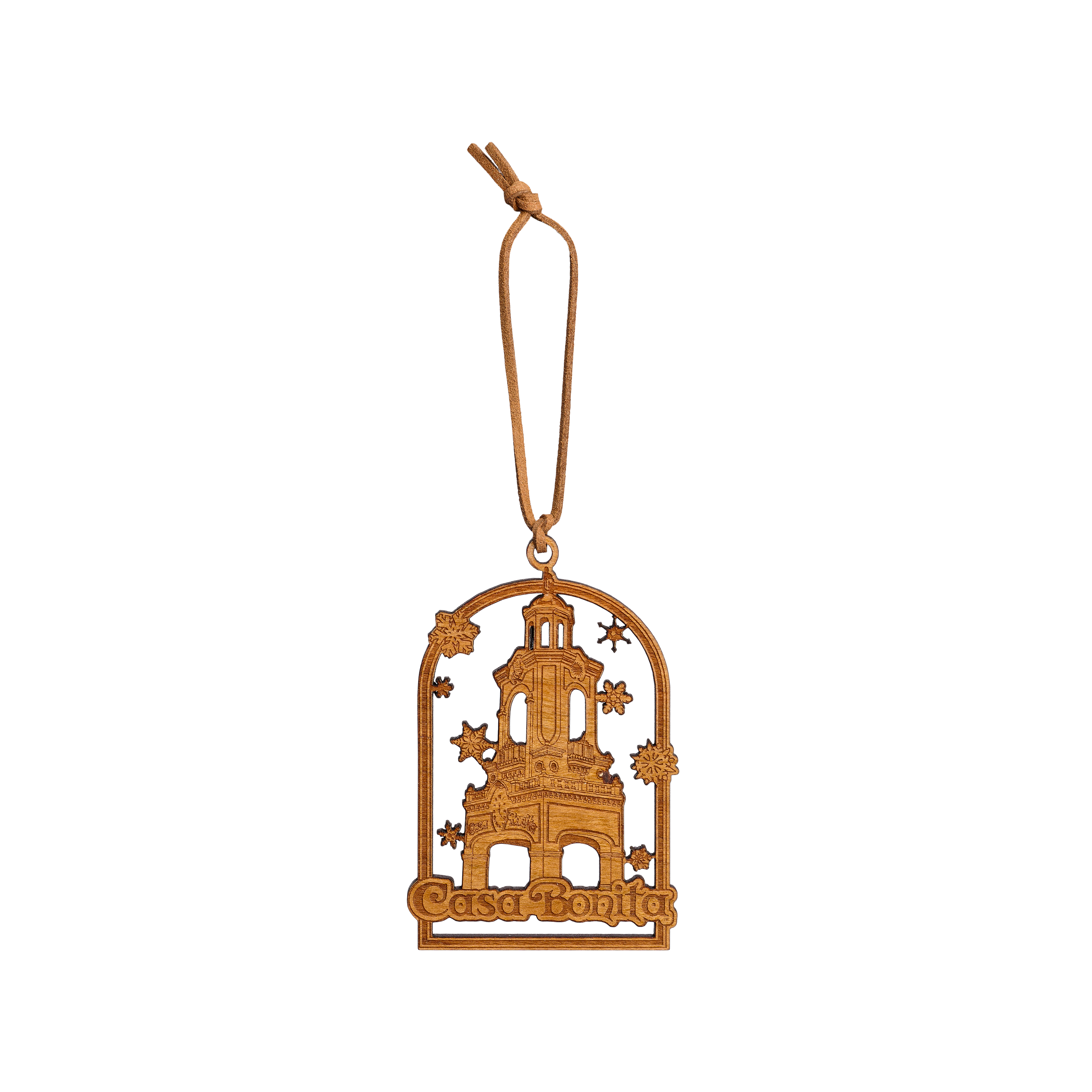Casa Bonita Snowflake Tower Wooden Ornament