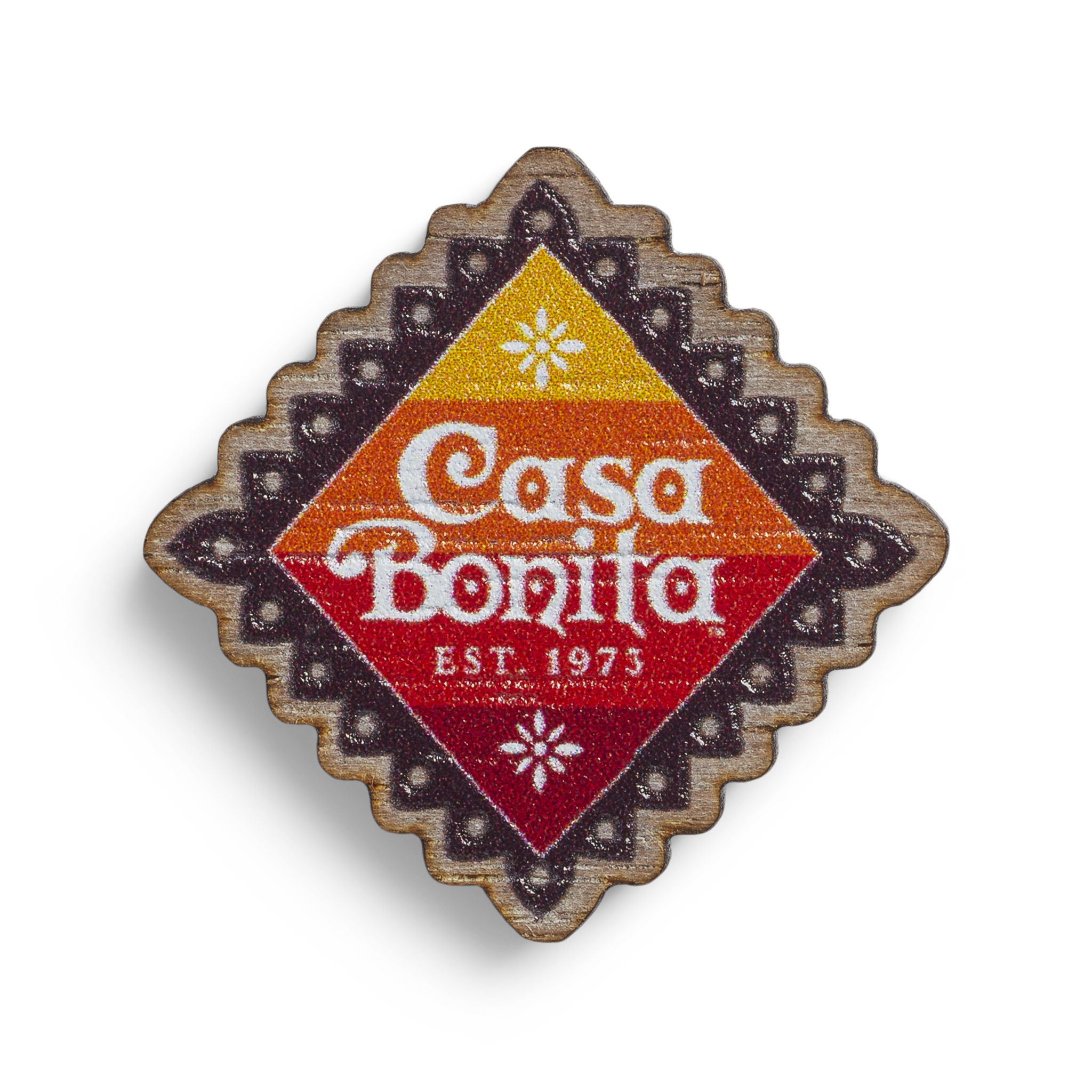 Casa Bonita Papel Picado Logo Wooden Pin